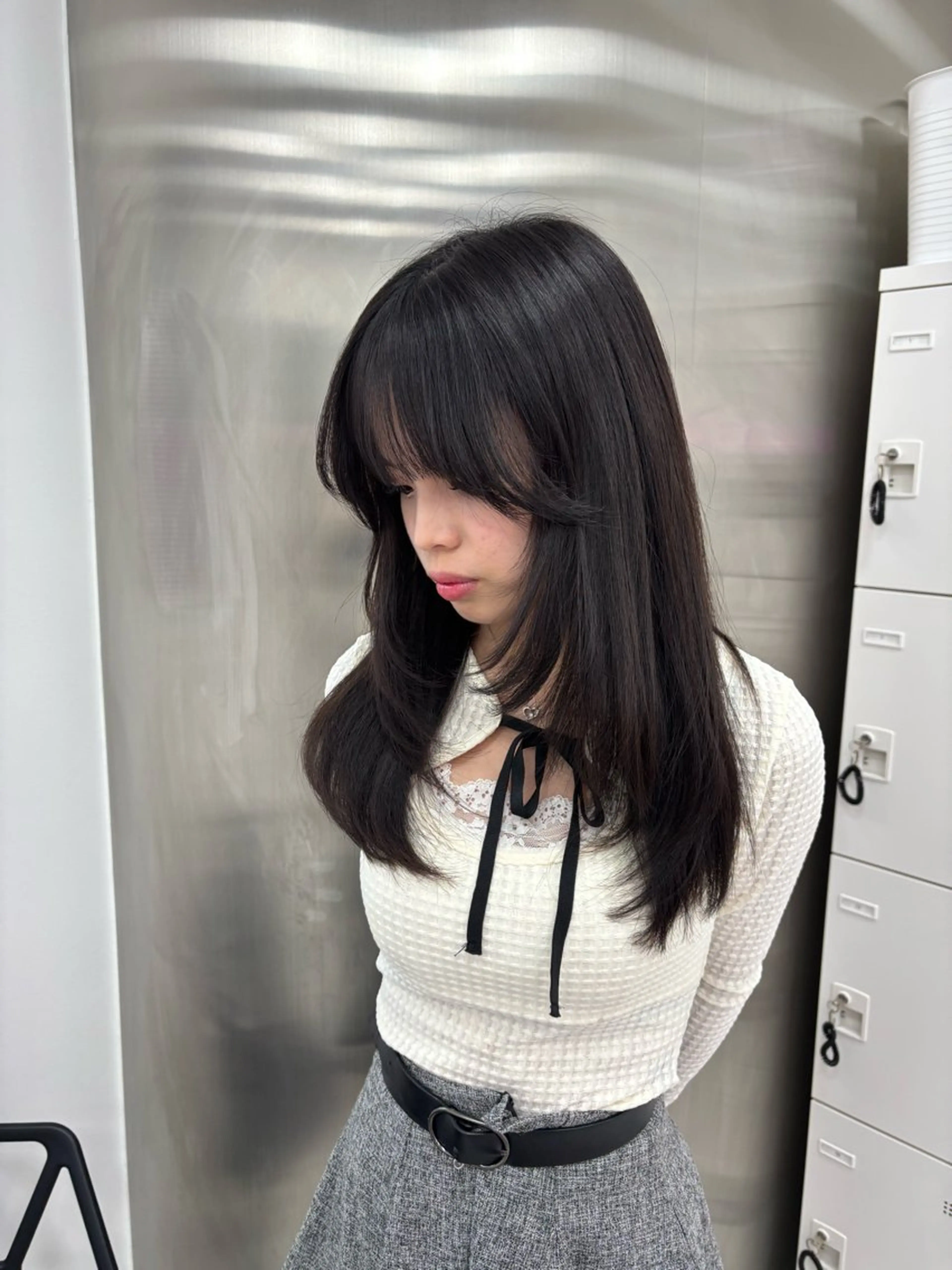 セミロング カラー 表参道ハッシュカット レイヤー/リノンのヘアスタイル