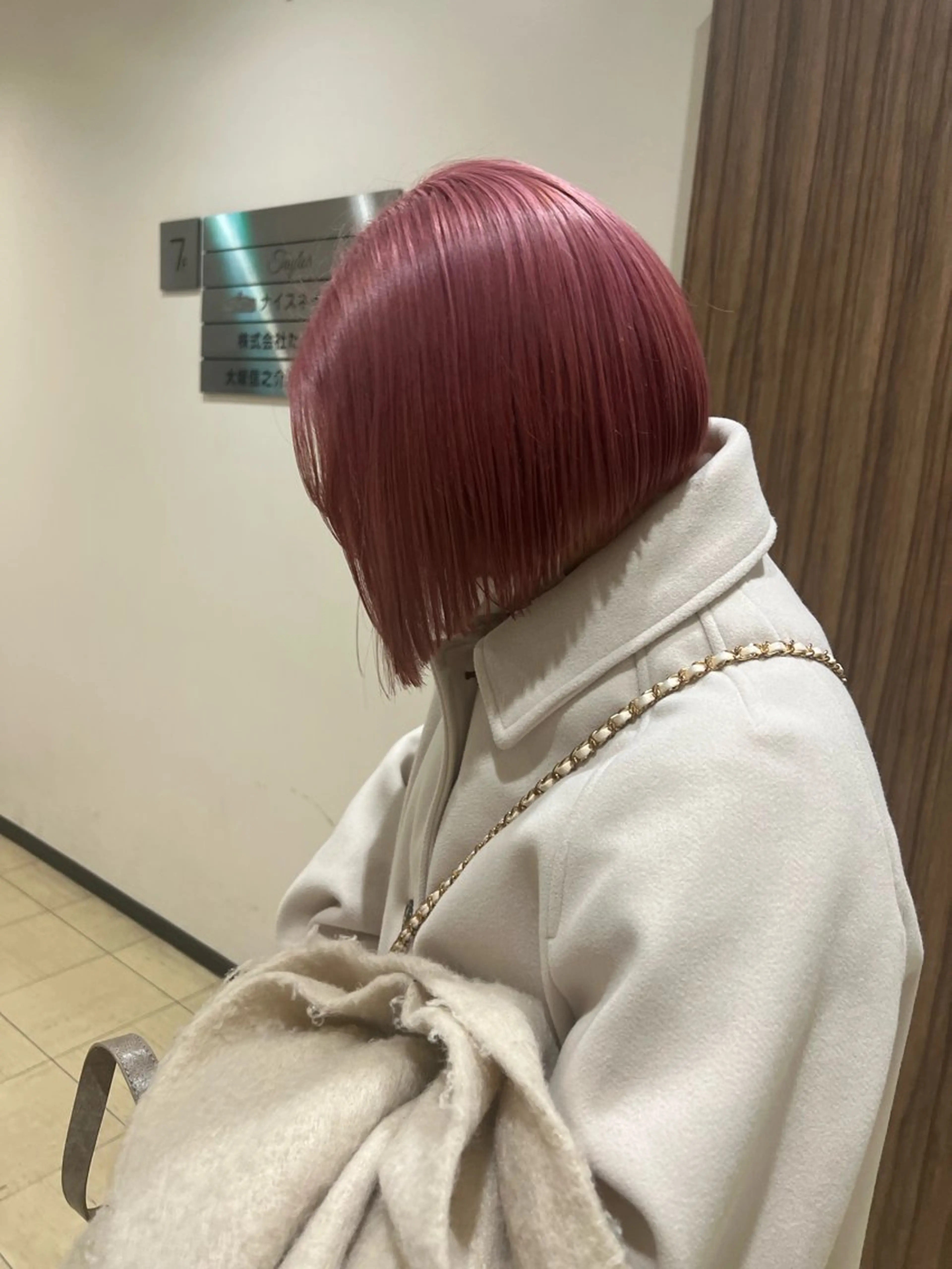 ミディアム カラー ヘアアレンジ ピンクカラー ヘアカラー トリートメント ヘアセット 金子 廉のヘアスタイル