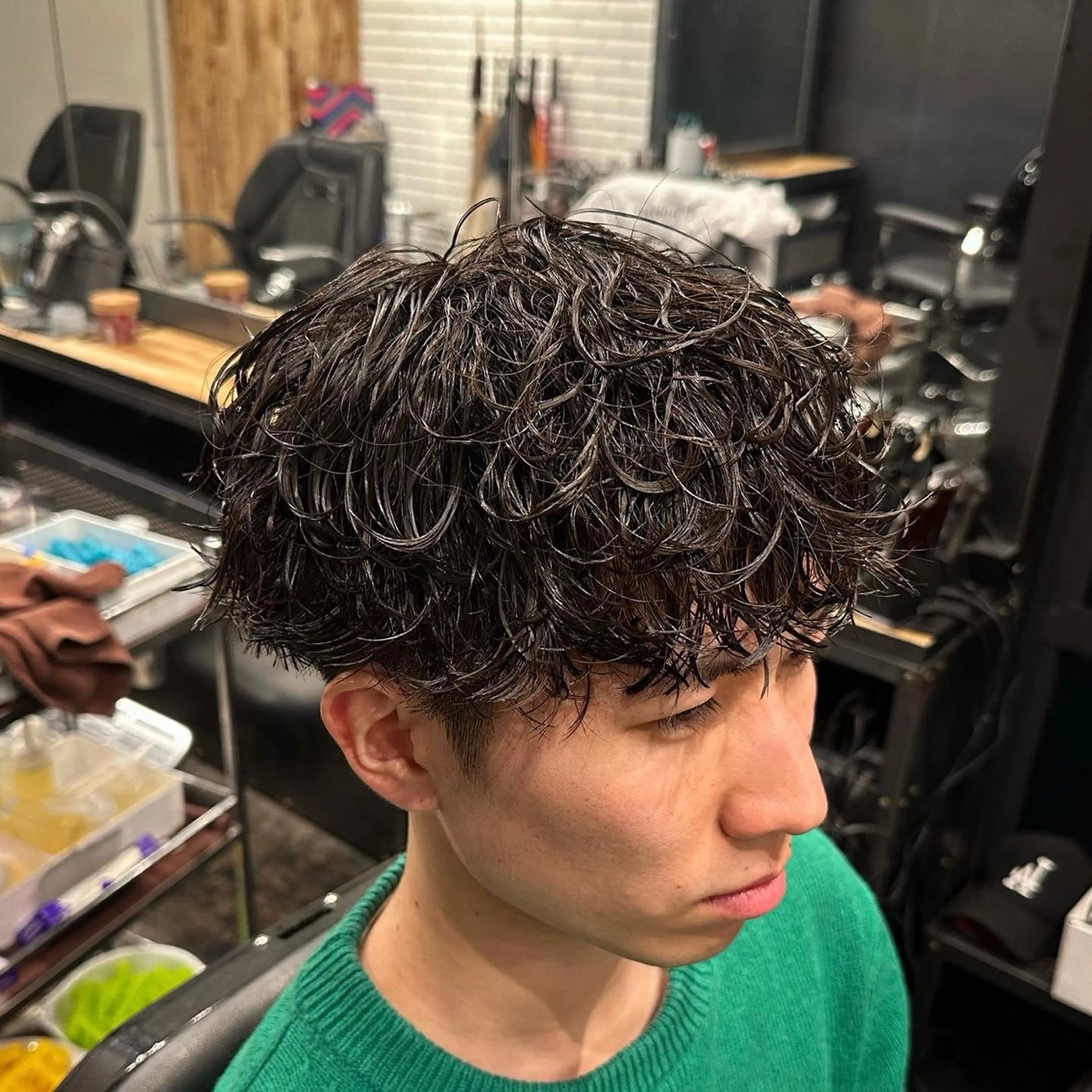 ショート パーマ メンズ 波巻きパーマ カット パーマ トリートメント ツイスパ/メンズ パーマ/歩夢のヘアスタイル