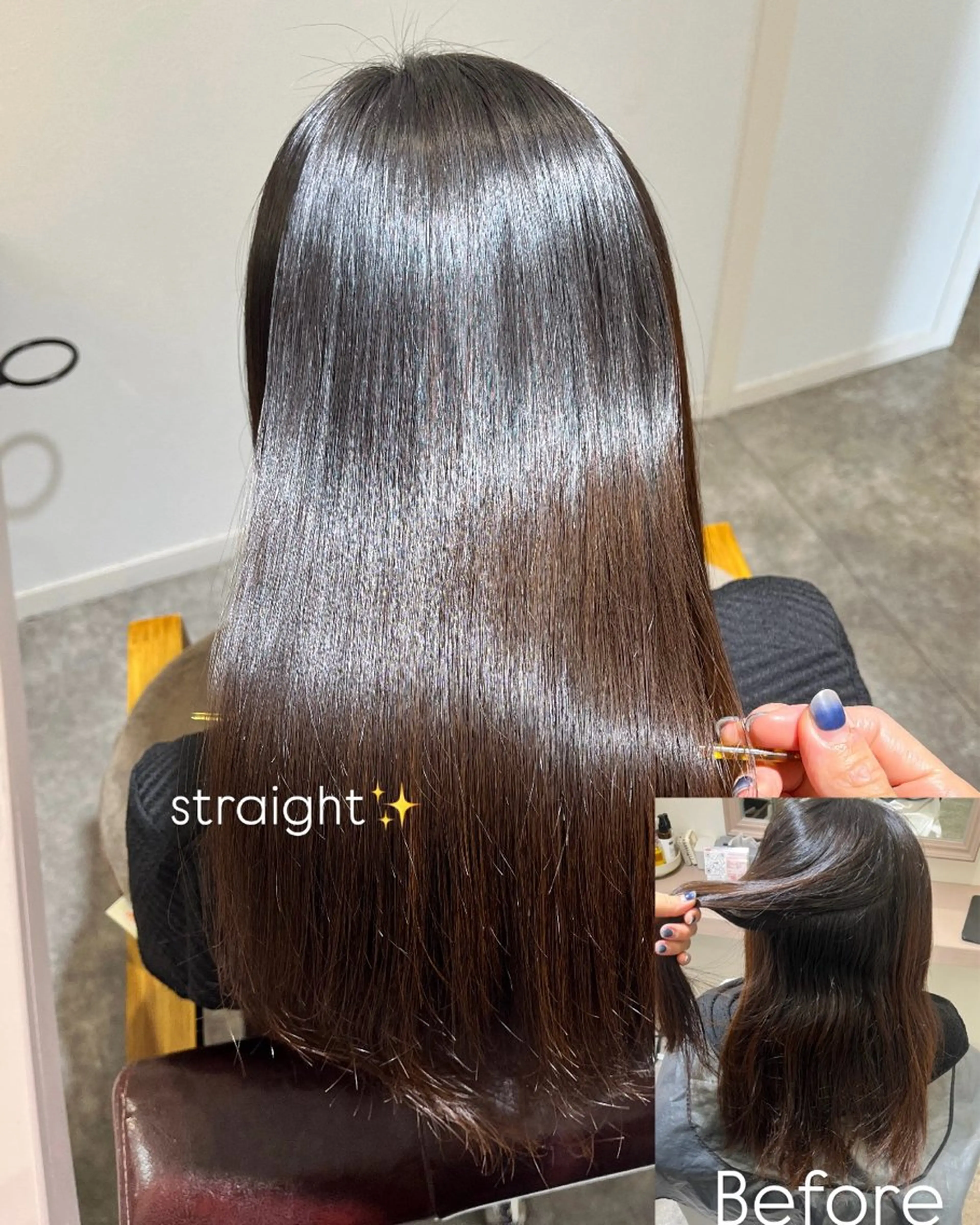 ロング パーマ カット 縮毛矯正 堀越 エリのヘアスタイル