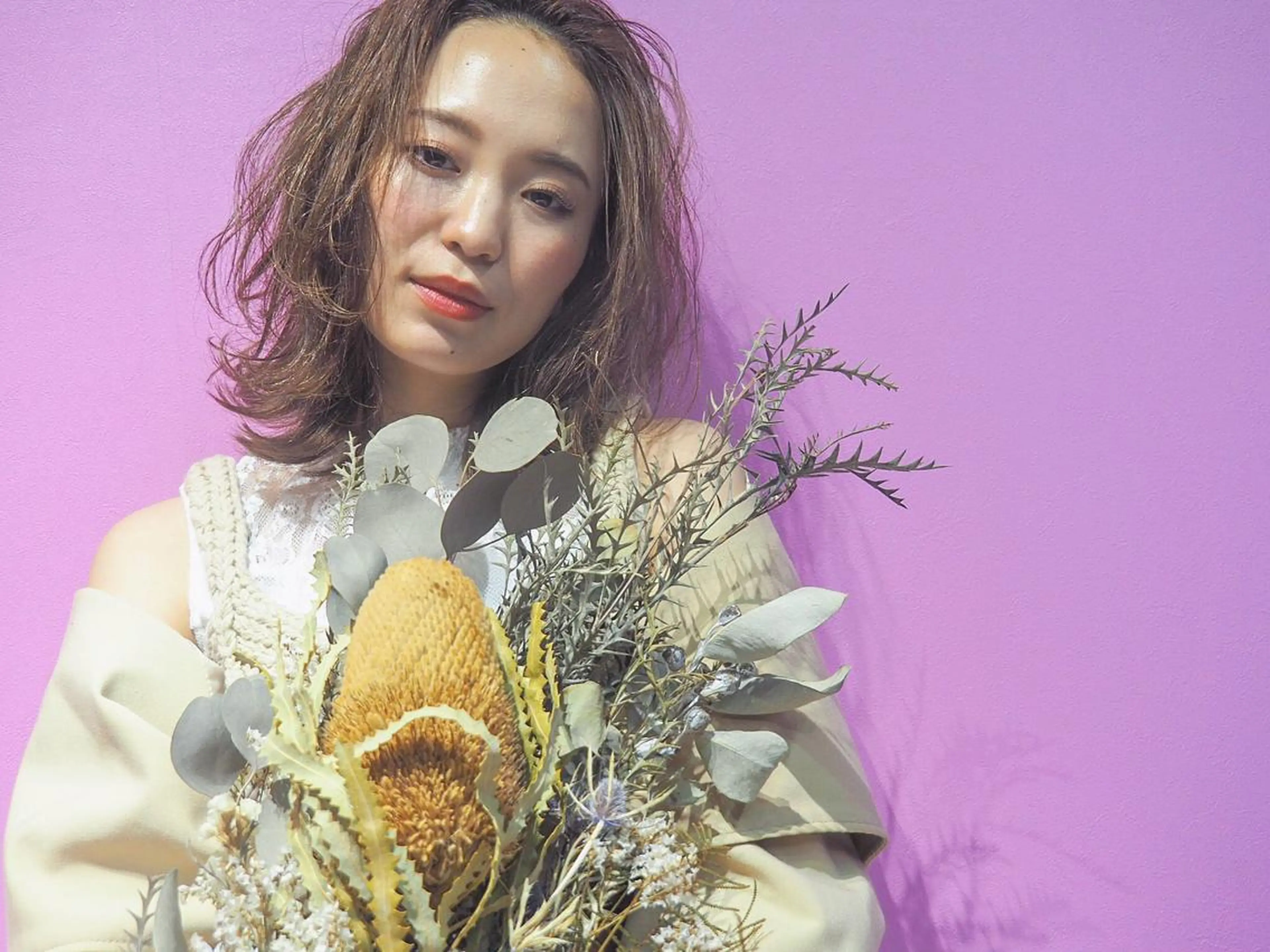 ミディアム カラー パーマ ハイライト/髪質改善 ans/黒木 和大のヘアスタイル