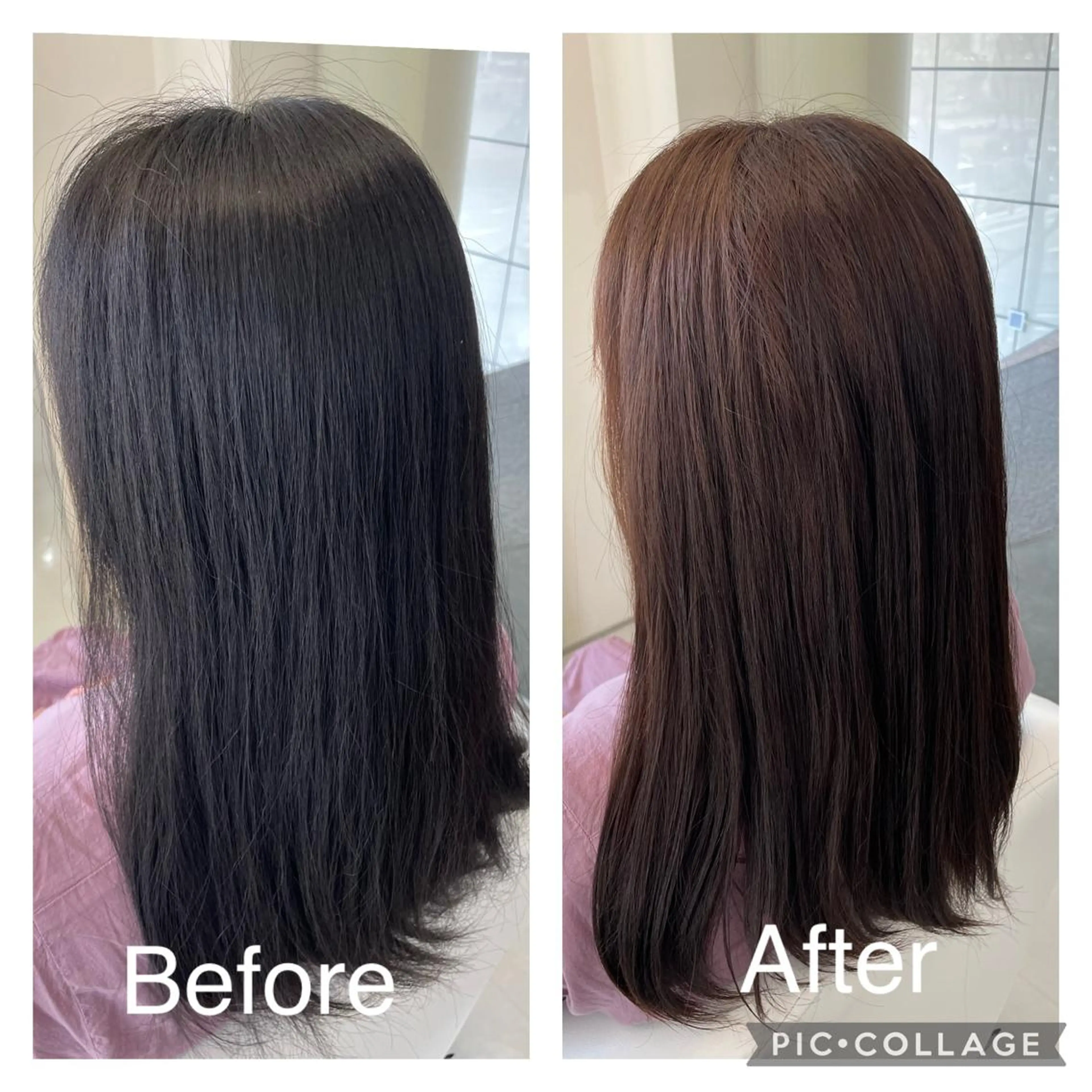 カラー 黒髪 ブリーチ 山本 菜月のヘアスタイル