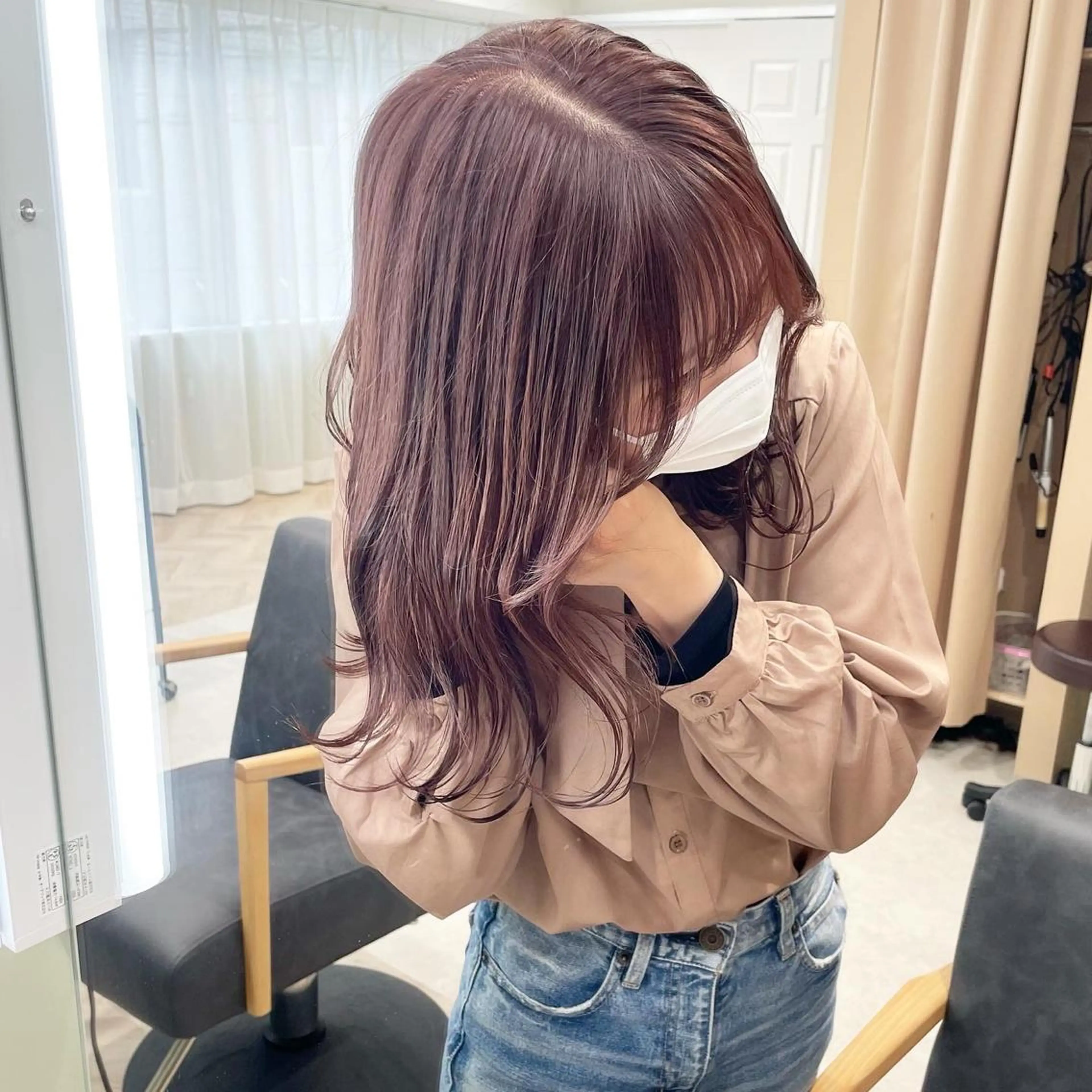 ミディアム rina／ベージュ ワンホン/韓国ヘアのヘアスタイル