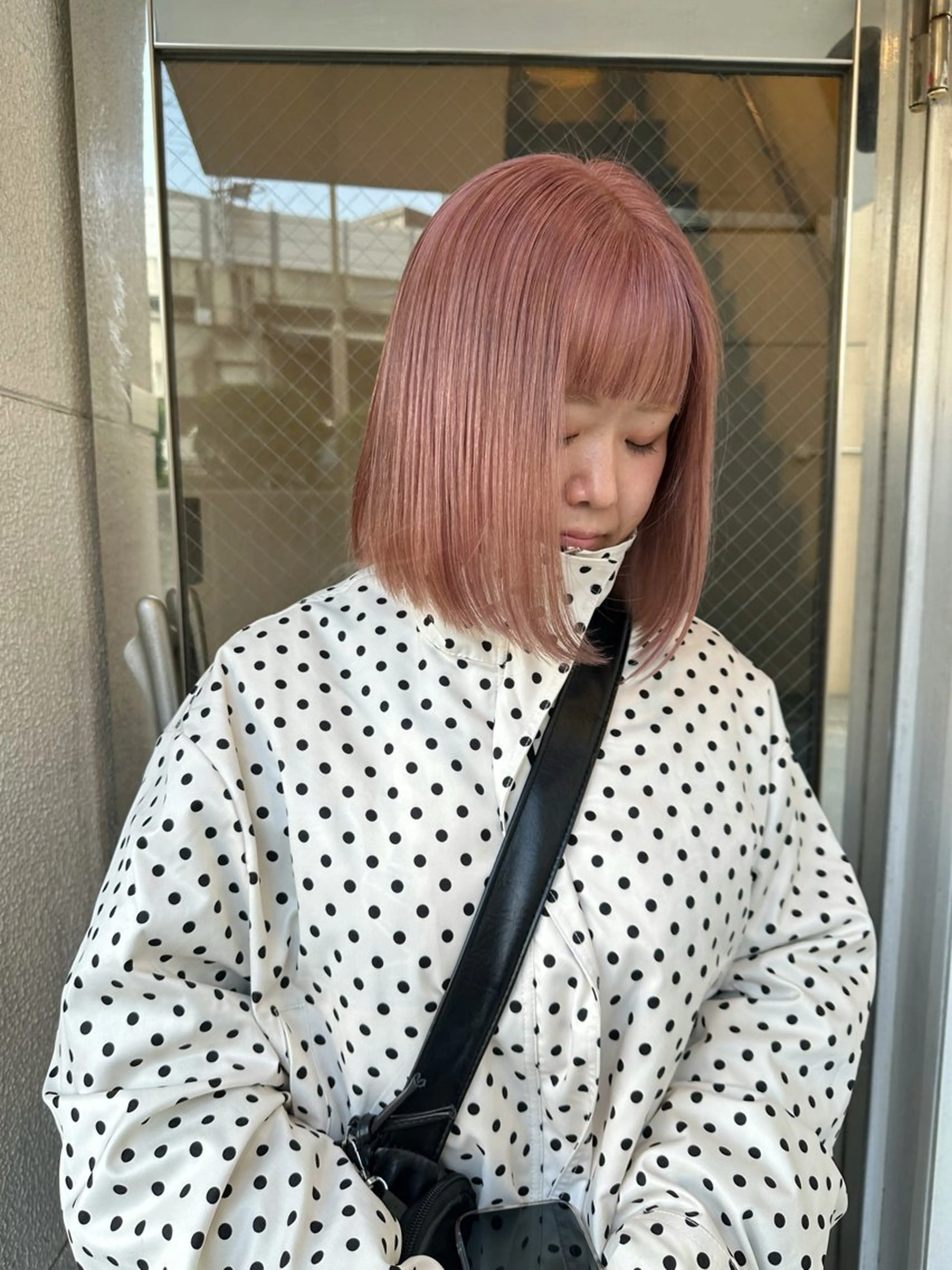 ミディアム カラー ベージュカラー ブリーチ ケアブリーチ ピンクカラー ピンクベージュ ヘアカラー トリートメント ヘッドスパ Manaka🟤 今泉　Musiiikのヘアスタイル
