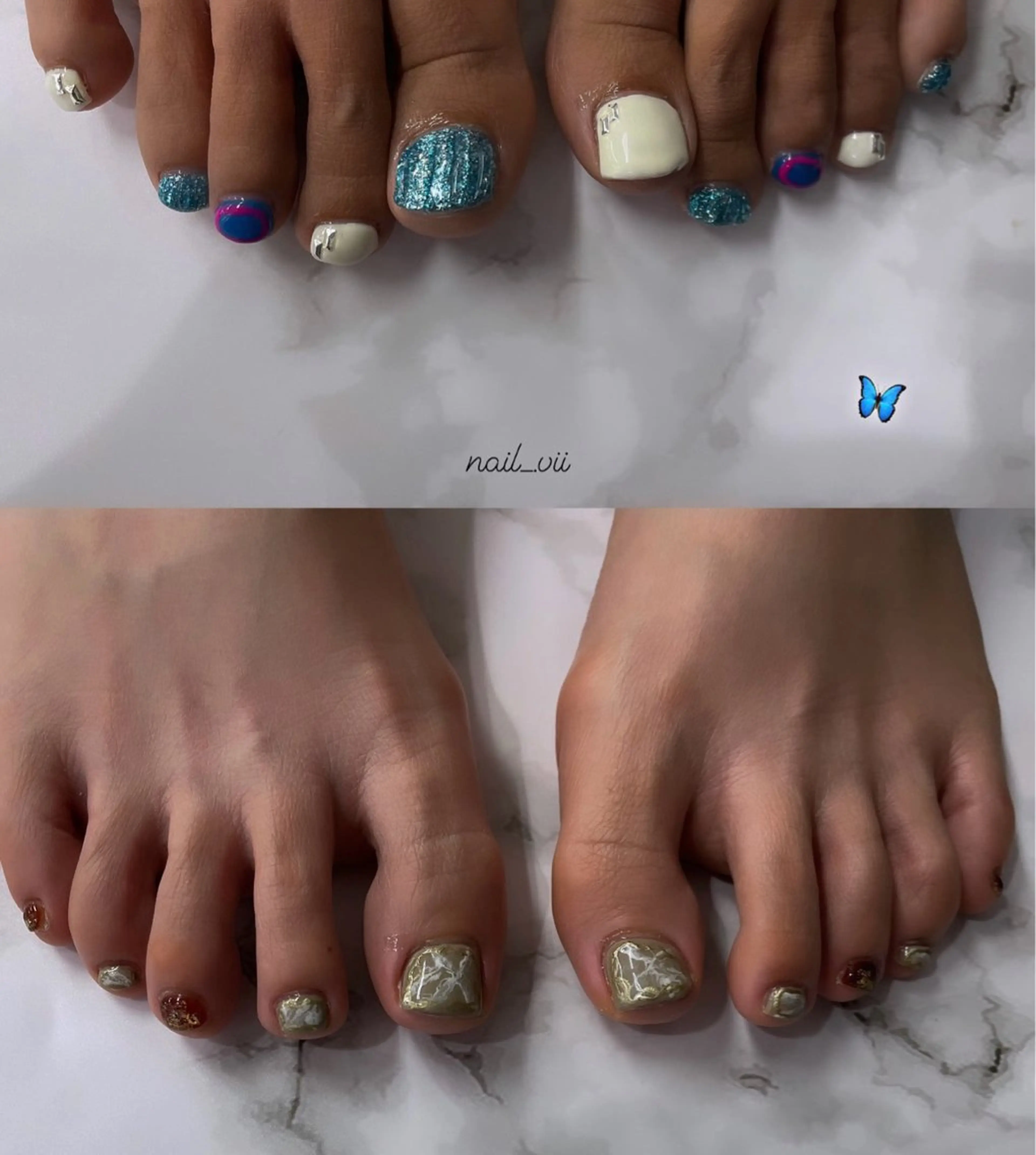 🩵オフなし:定額デザインフットネイルの写真