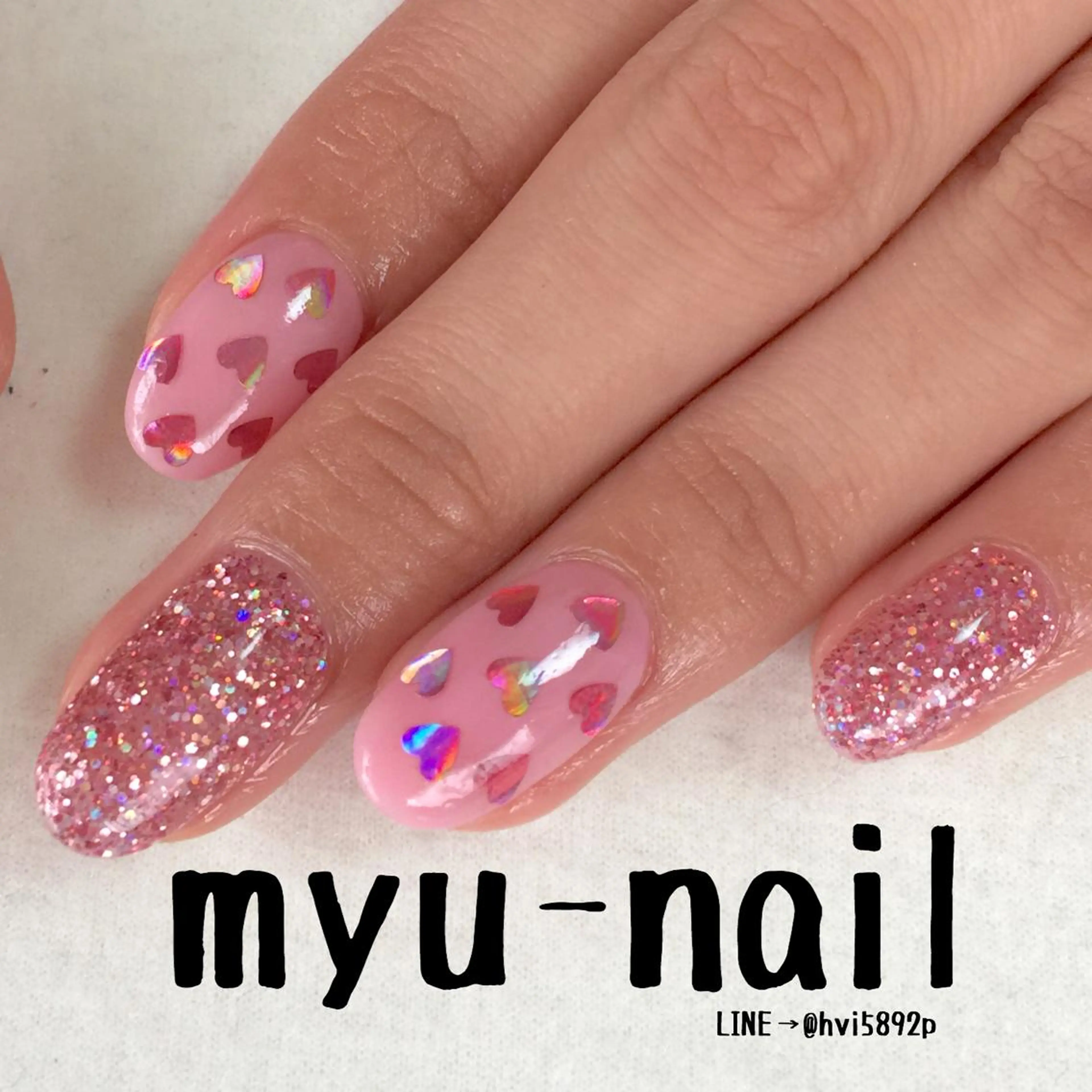 ネイル オーロラネイル ラメ(グリッター) ピンク ホームサロン myu-nailのネイルデザイン