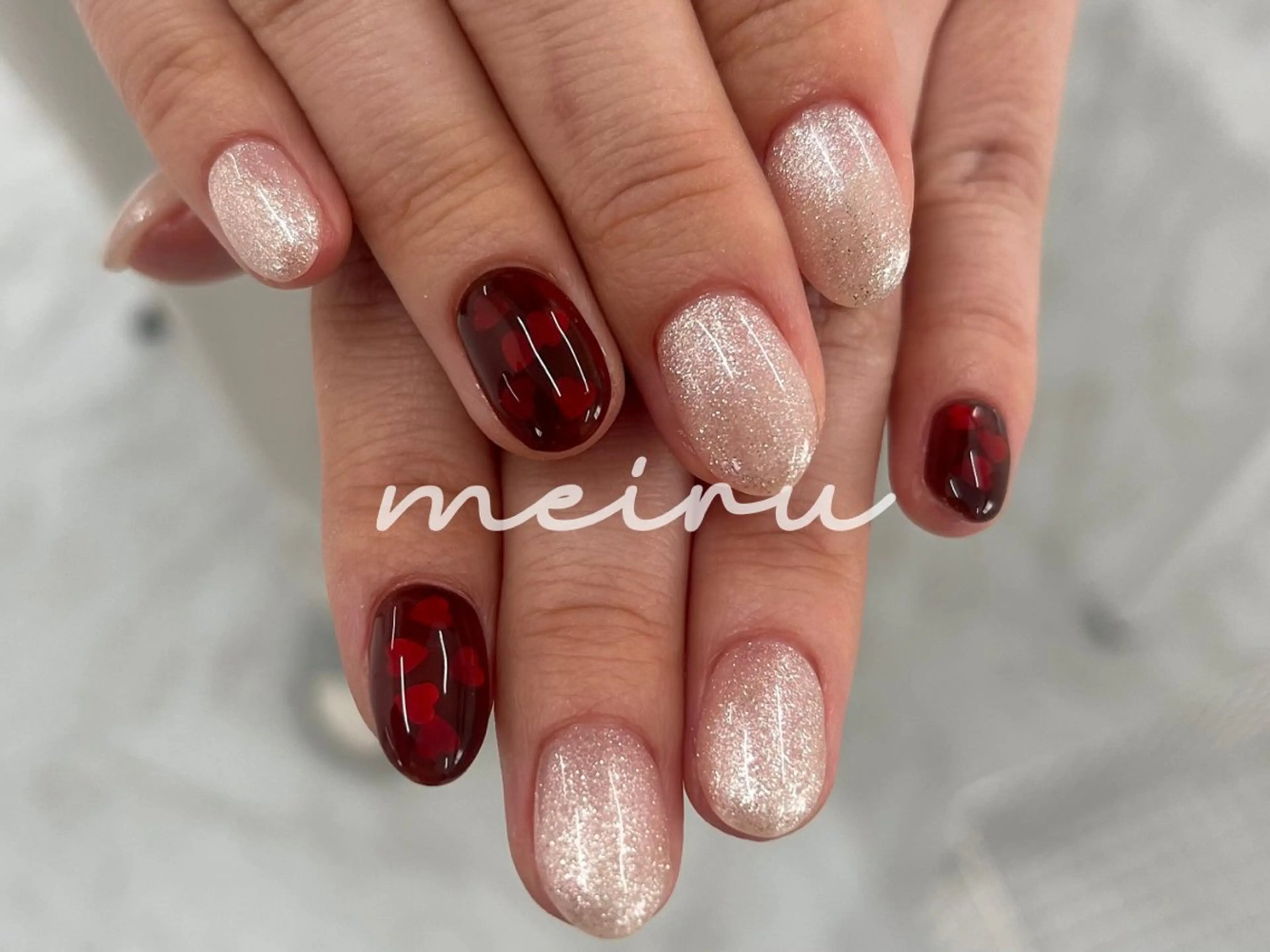 ネイル バレンタイン 🤍meiru 🤍ネイリストのネイルデザイン