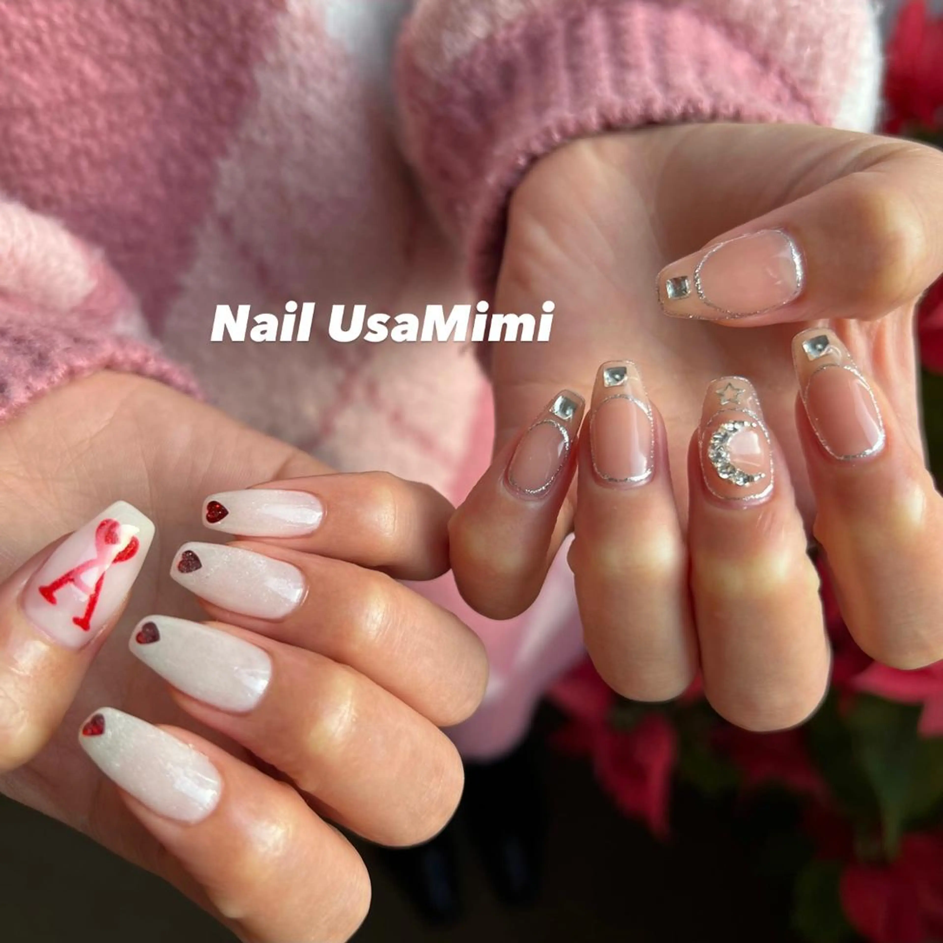 ネイル フットネイル ジェルネイル マグネットネイル 持ち込み ニュアンスネイル 本町ネイルNail UsaMimiのネイルデザイン