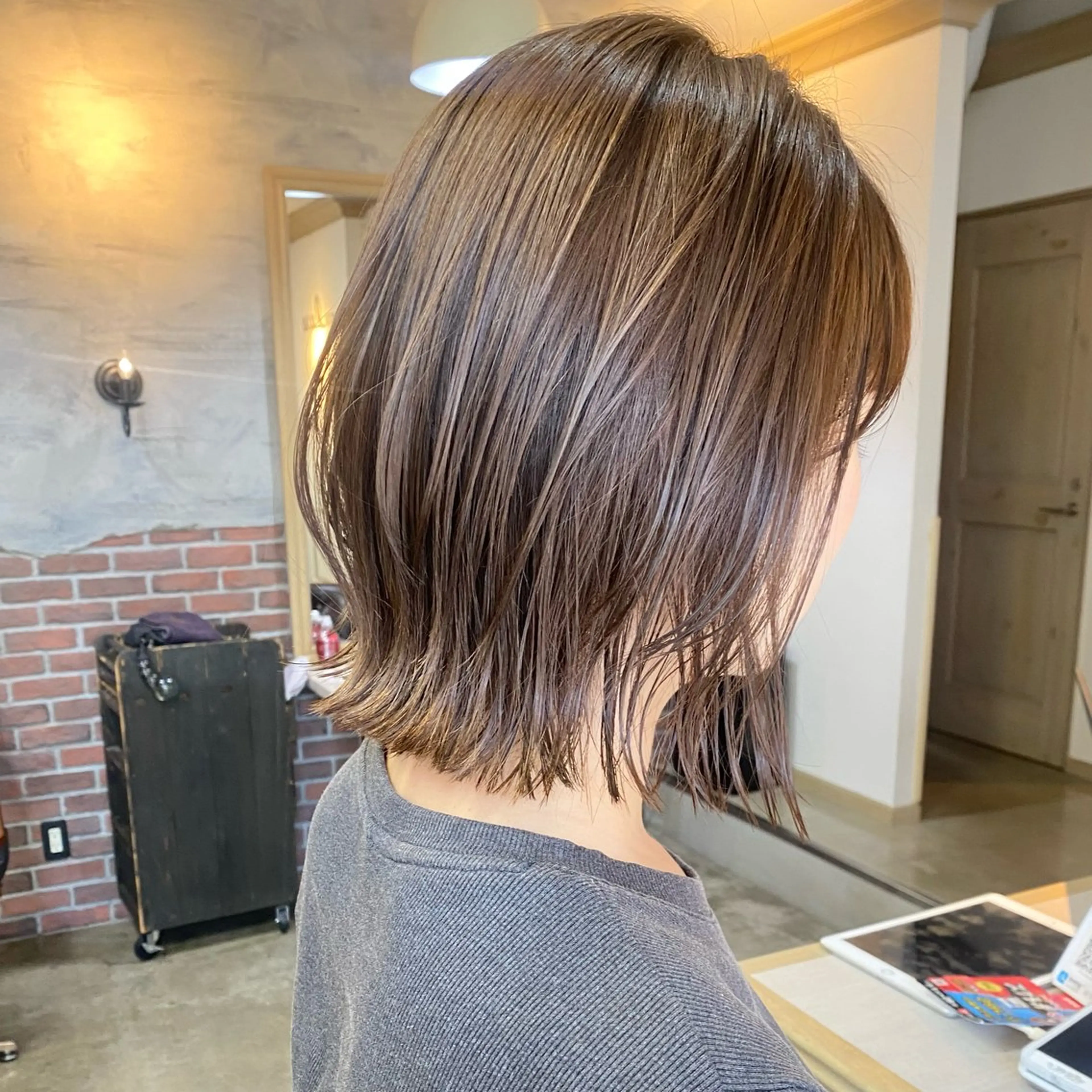 ミディアム ボブレイヤー ボブ レイヤーカット カット ヘアカラー トリートメント tocolaso 柏所属・レイヤーカット/ 根本瑠実のヘアスタイル