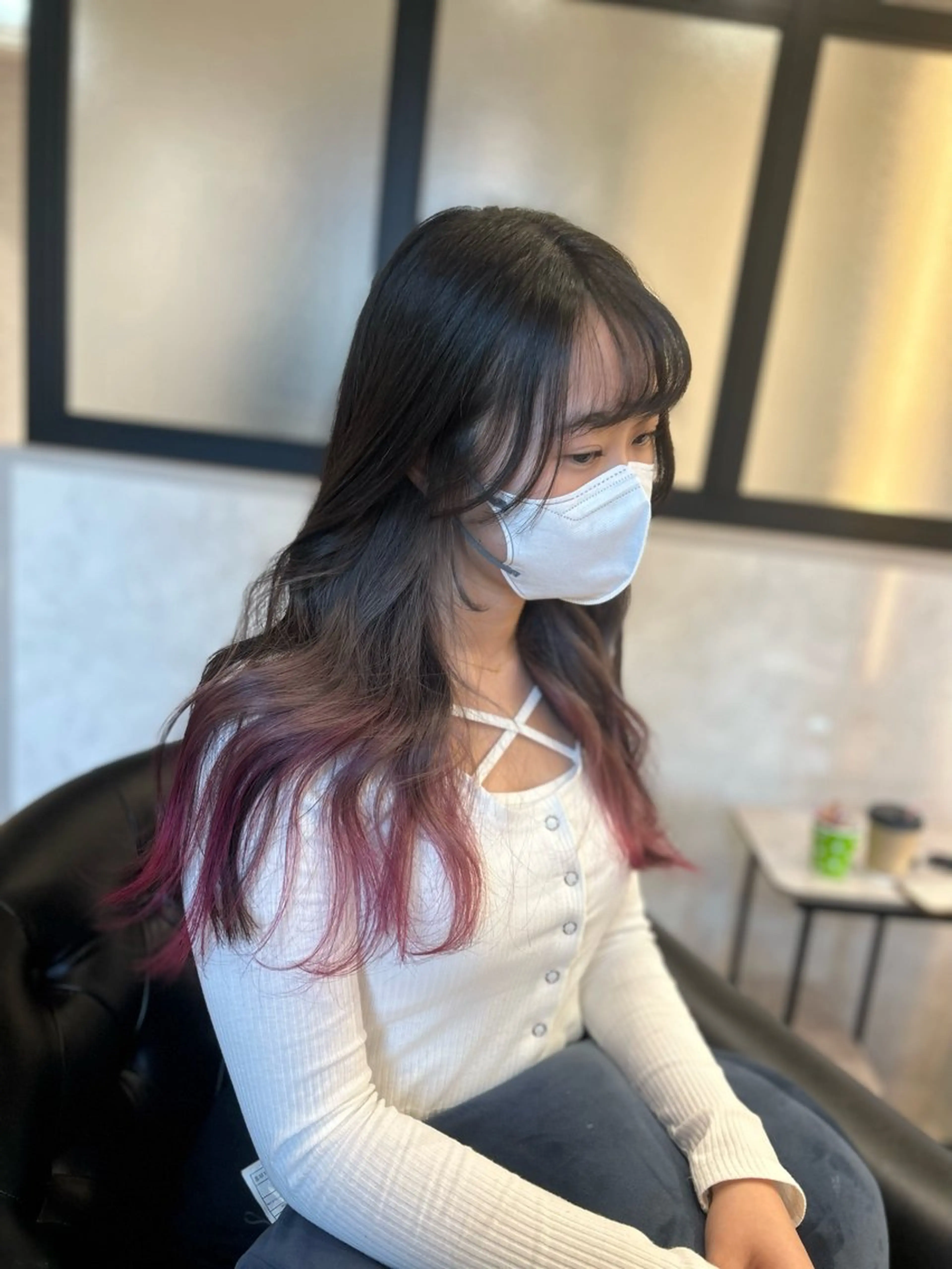 ロング カラー カット ヘアカラー パーマ 縮毛矯正 トリートメント &chaLme   心斎橋所属・emi/髪質改善/ 韓国風/艶カラーのヘアスタイル