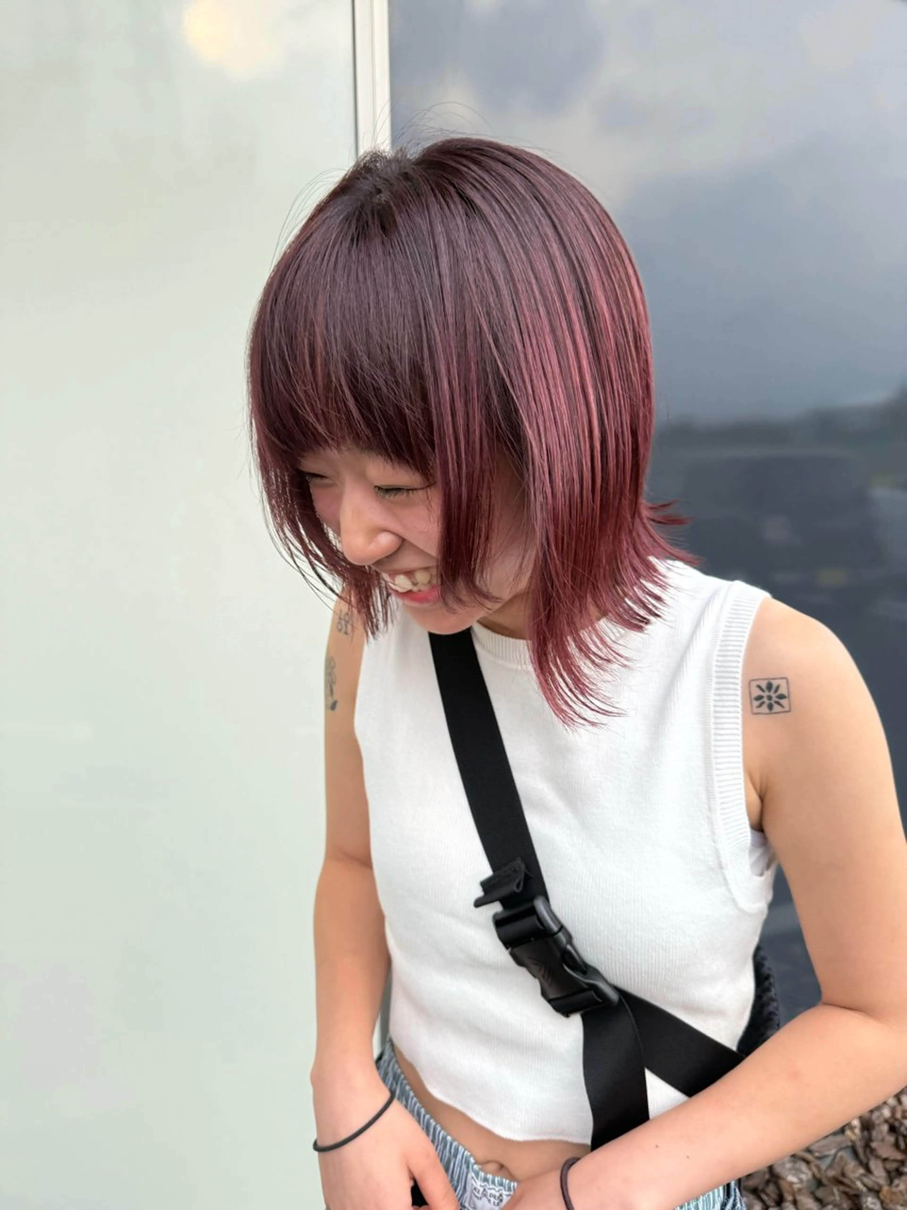 ショート カラー 切りっぱなしボブ ボブ カット ヘアカラー トリートメント 似合わせカット/ レディース特化/佑月のヘアスタイル