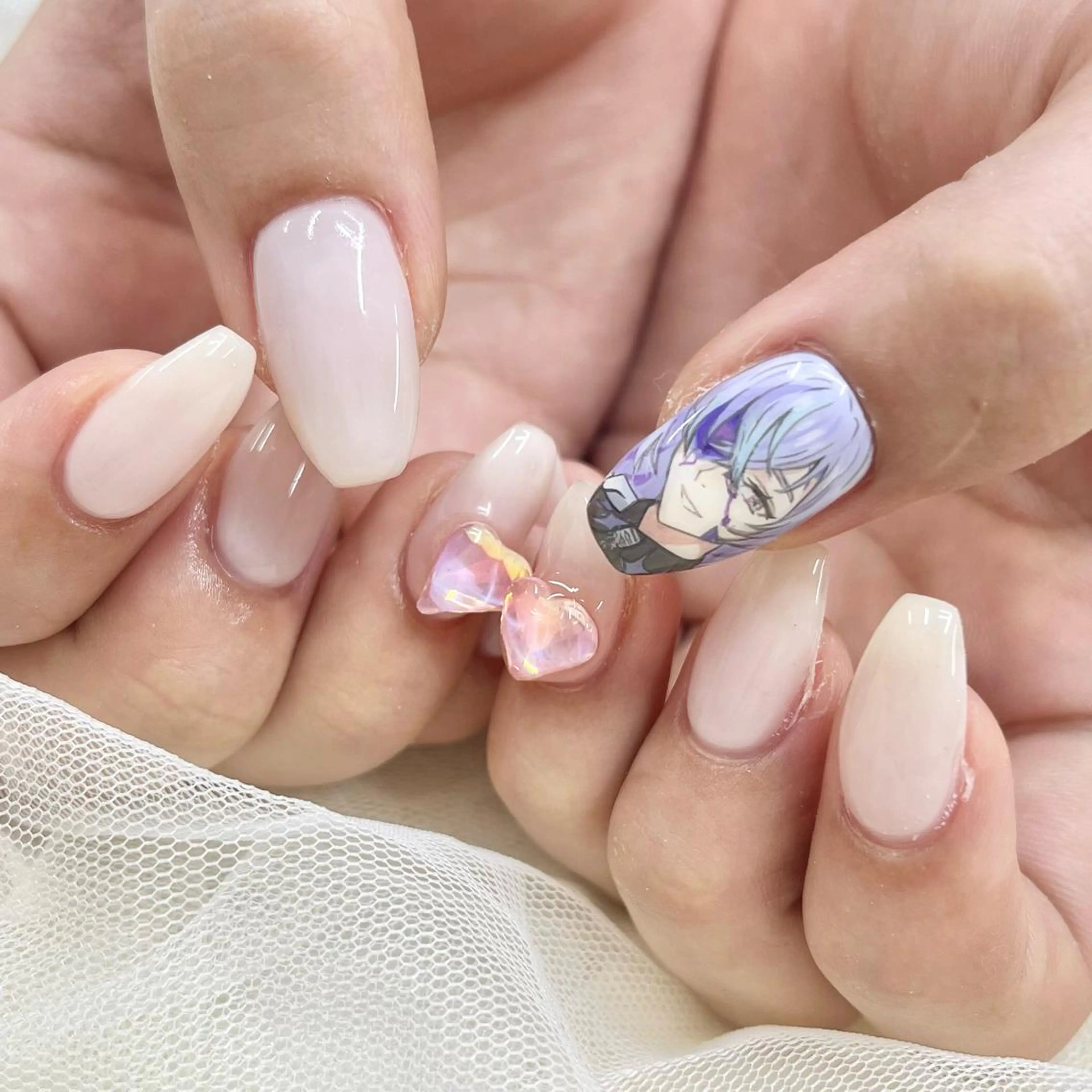 ミディアム ネイル ハート ハンドネイル 池袋痛ネイル Nok. 渡辺のネイルデザイン