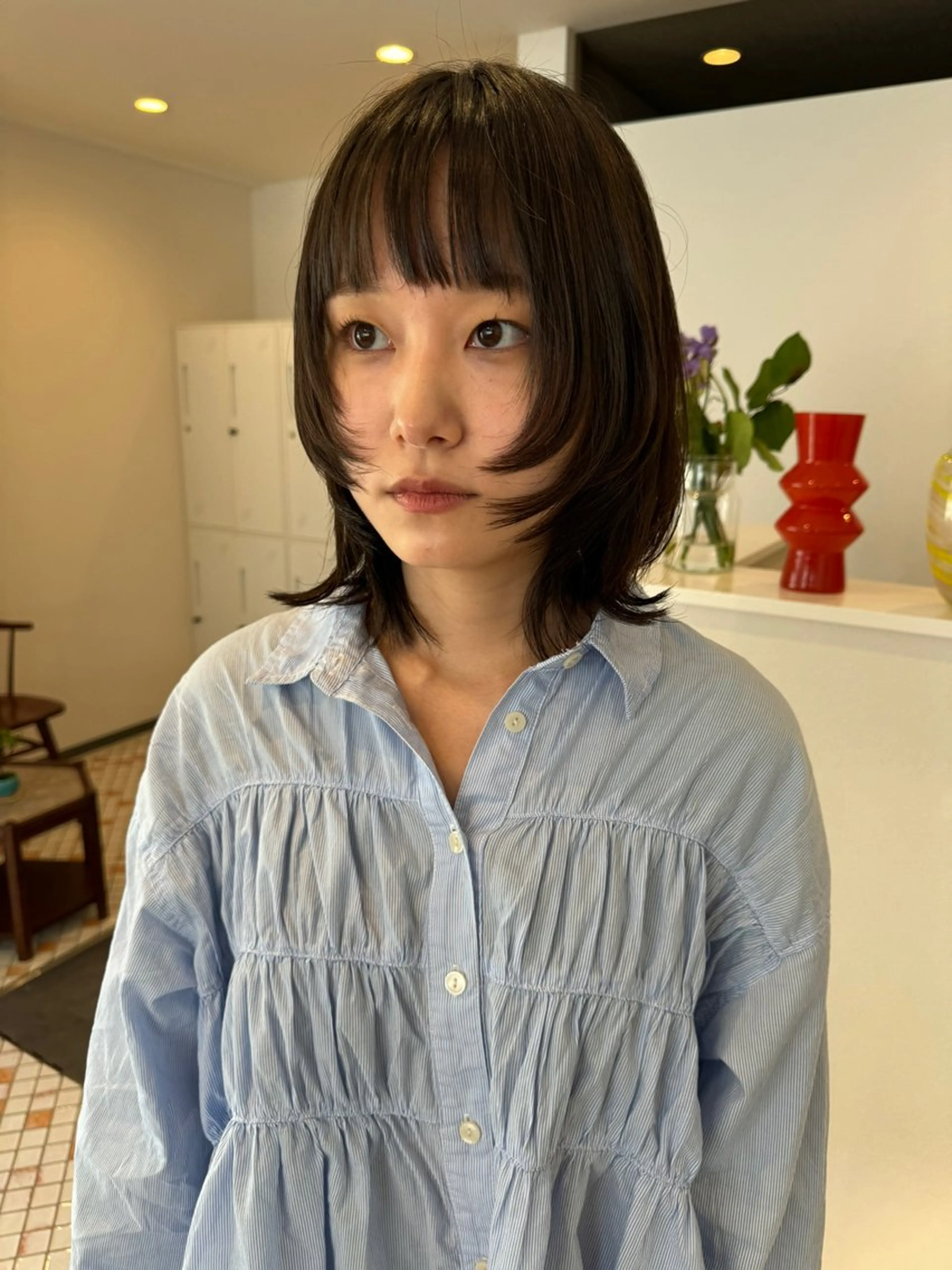 ミディアム ウルフカット やまぎし ひろきのヘアスタイル