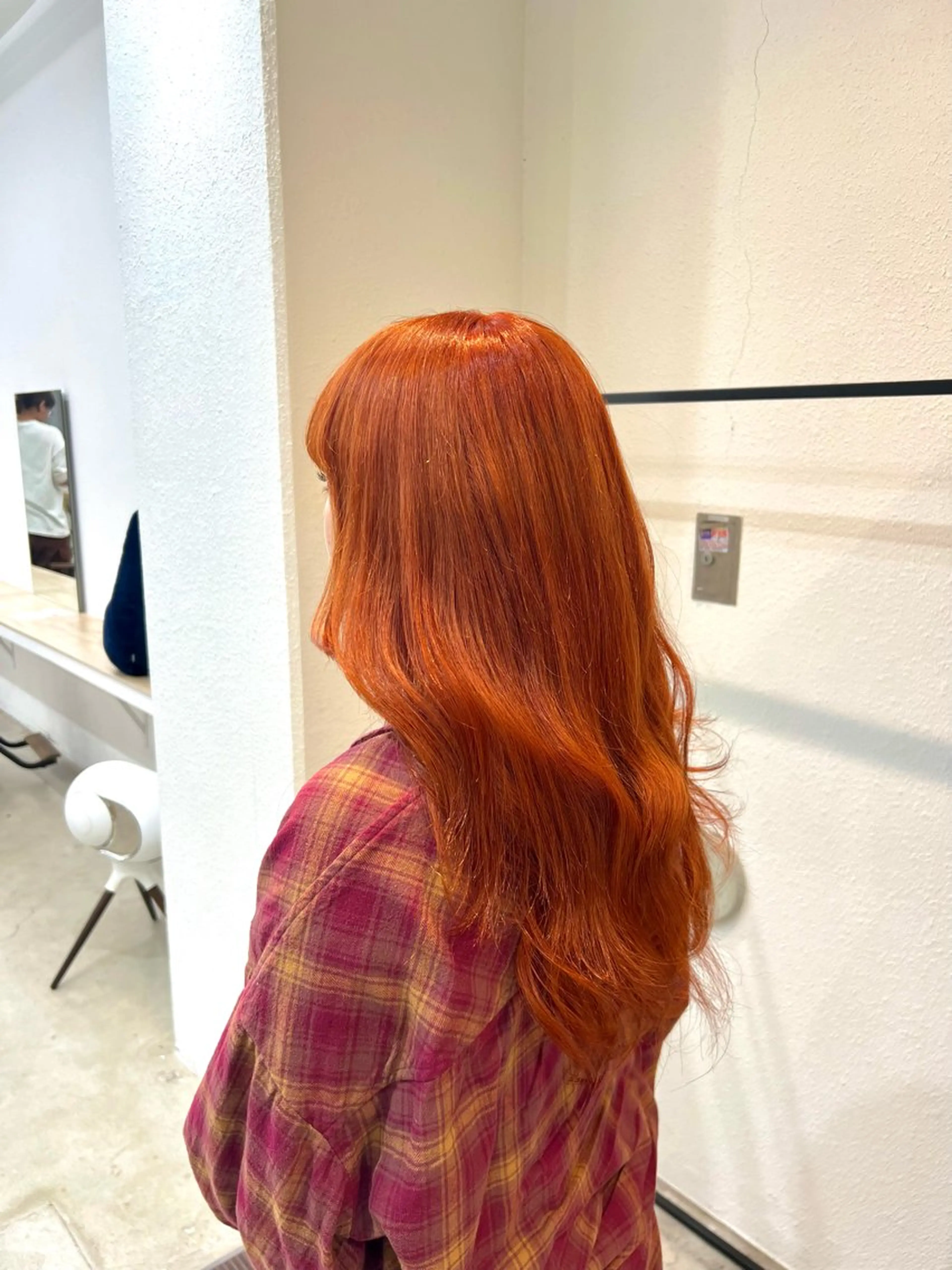 セミロング カラー ブリーチ オレンジ ブリーチカラー🦋‪ 田中さくらのヘアスタイル