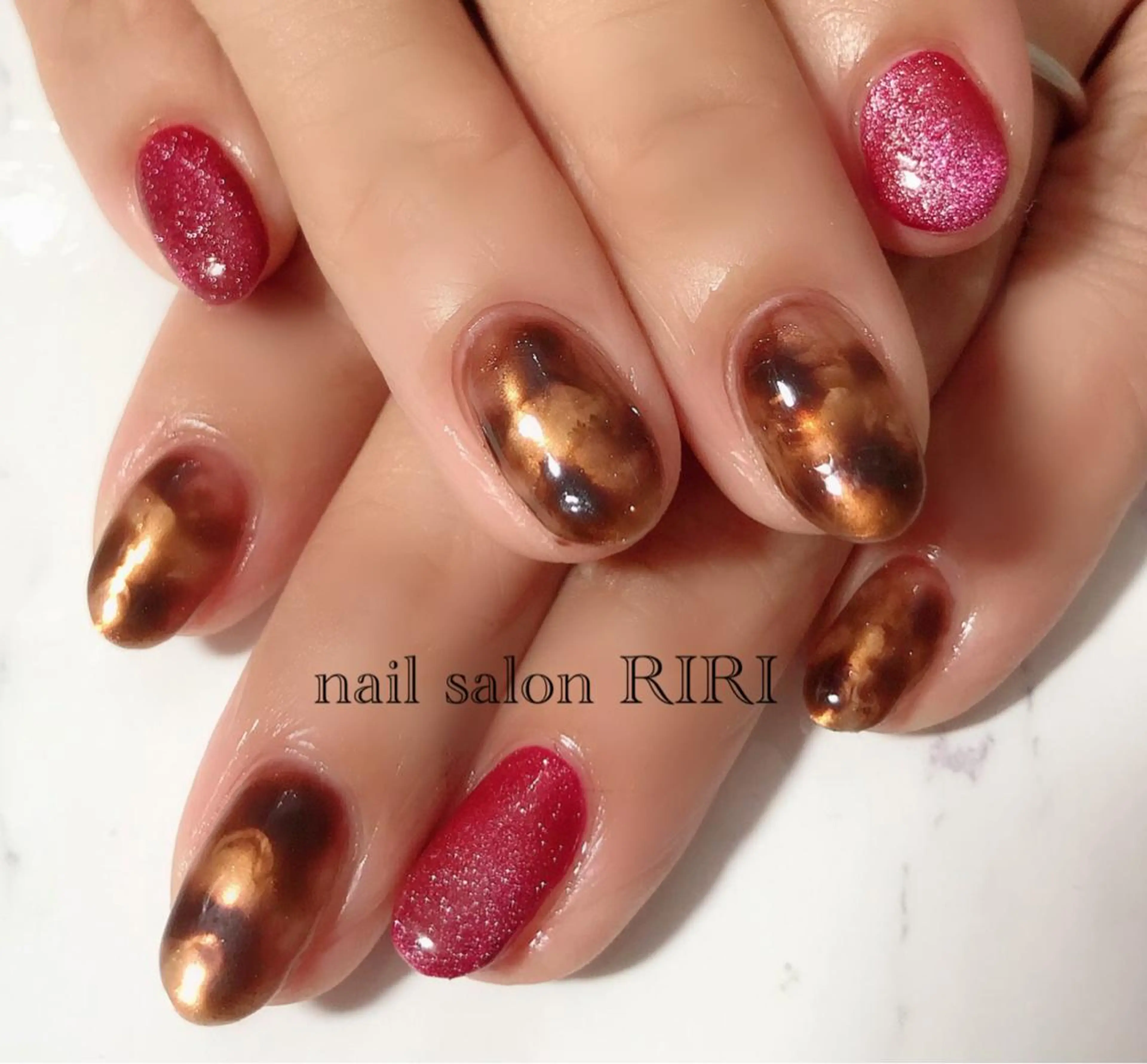 ネイル べっ甲ネイル マグネットネイル private  nail  salon RIRI所属・RIRI リリのネイルデザイン