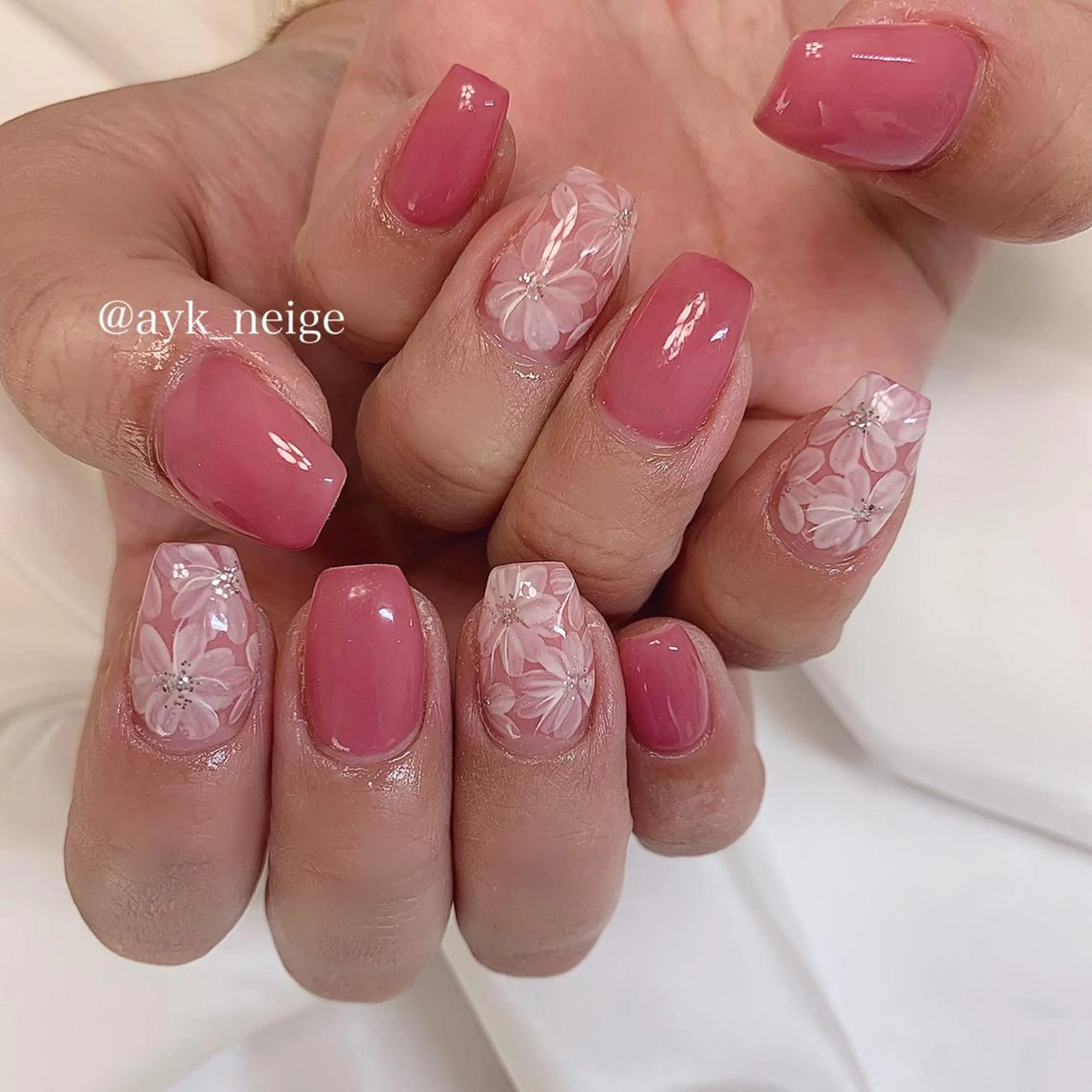 ネイル ハート 韓国ネイル 冬ネイル n'eige nail所属・大谷 綾香のネイルデザイン