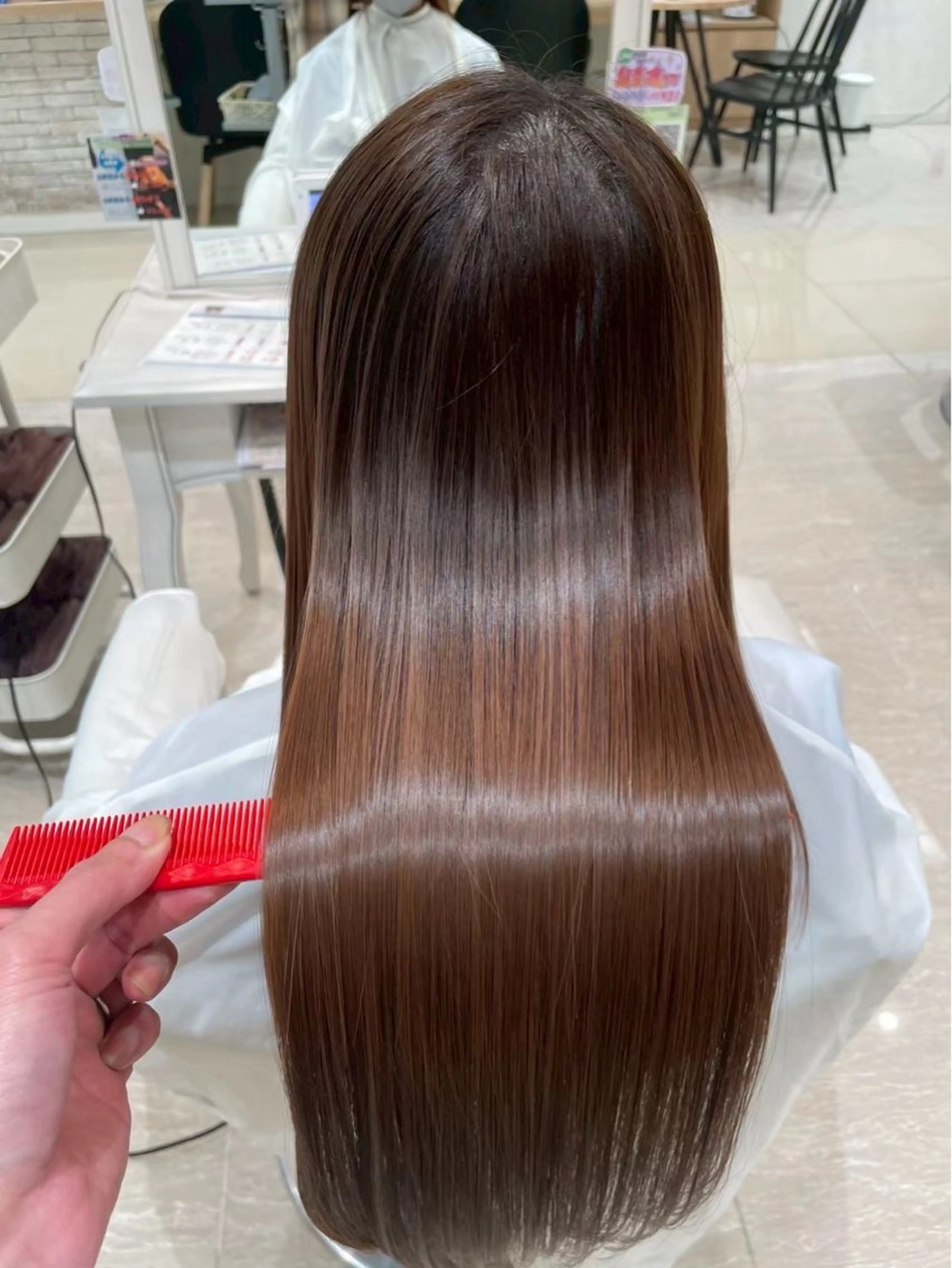 ロング 縮毛矯正 韓国/艶髪/縮毛/ ストレート/もえかのヘアスタイル