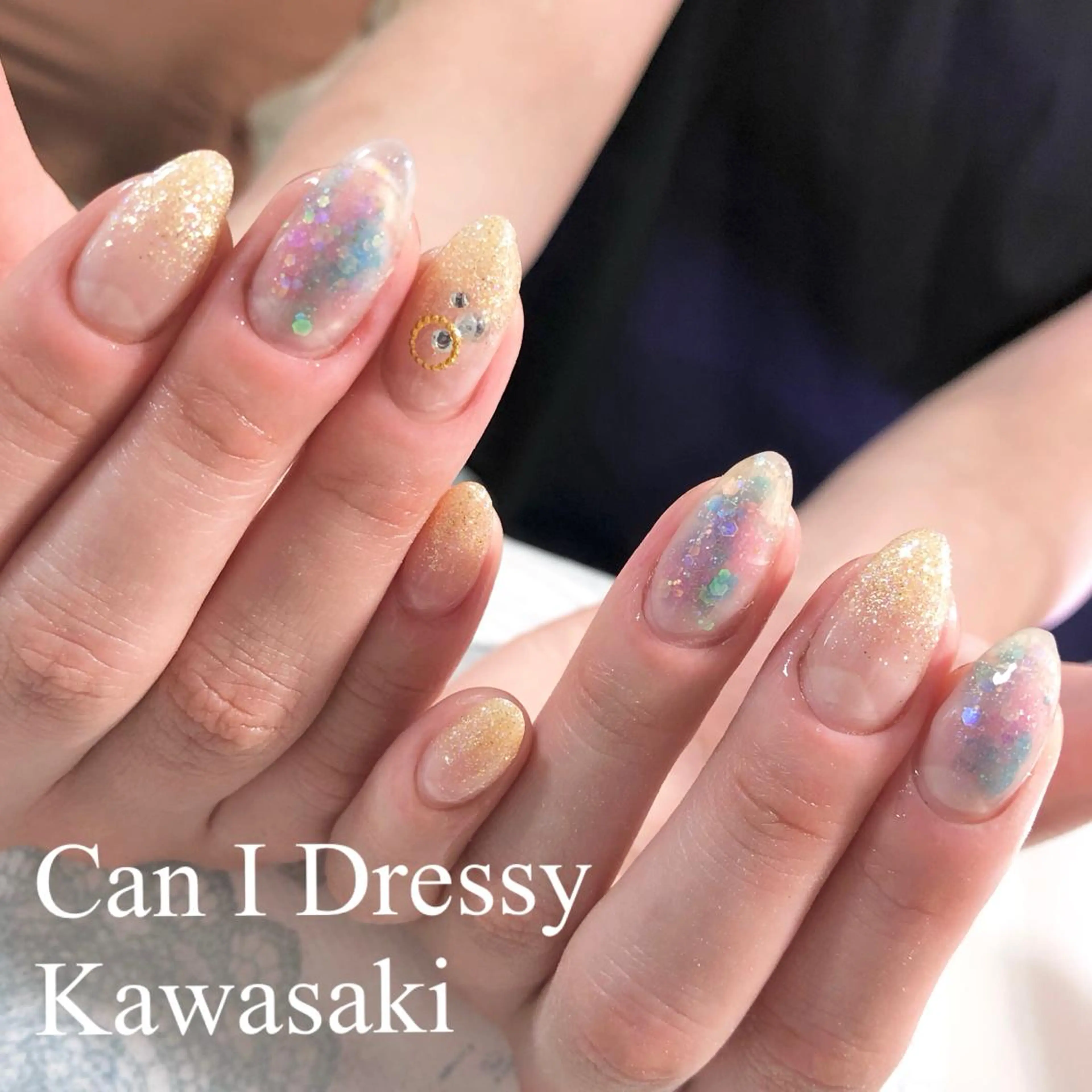 ネイル クリアネイル ラメ(グリッター) ハンドネイル Can I 川崎店 三島 久美子のネイルデザイン