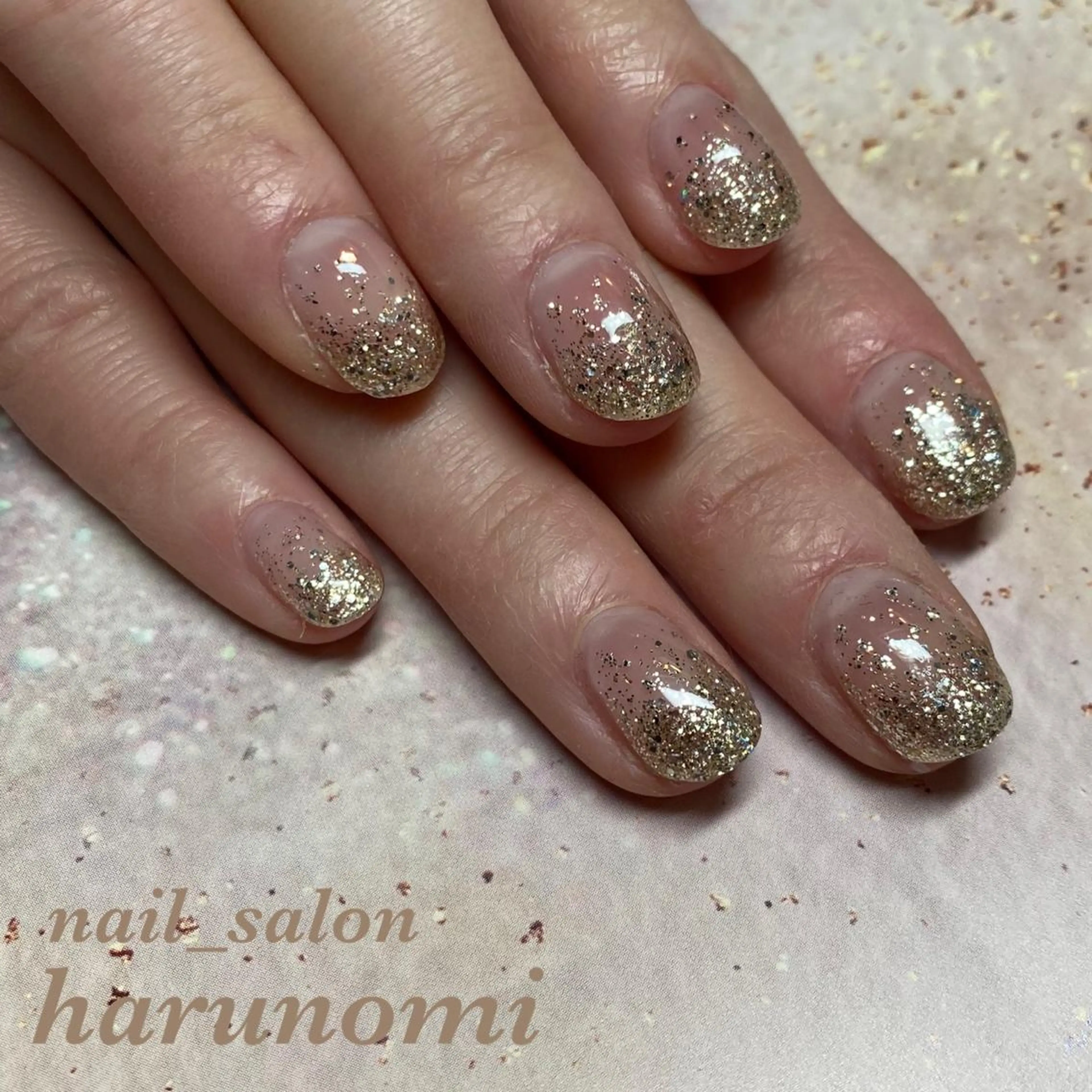 ネイル ラメ(グリッター) ラメグラデーション ハンドネイル nailroom harunomiのネイルデザイン