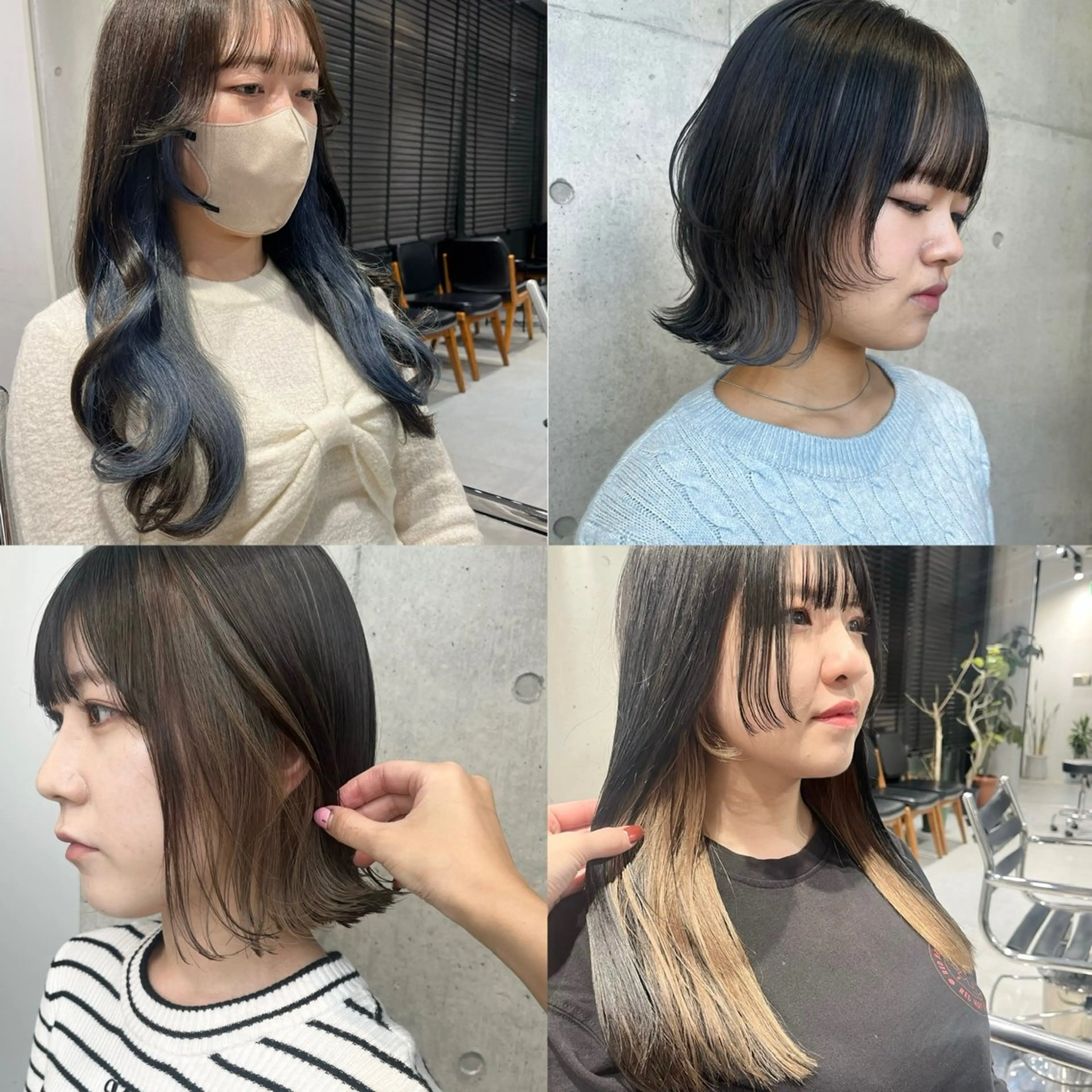 ロング カラー パーマ ヘアアレンジ インナーカラー カット ヘアカラー 透明感/オリーブ/ グレージュ/YUKAのヘアスタイル