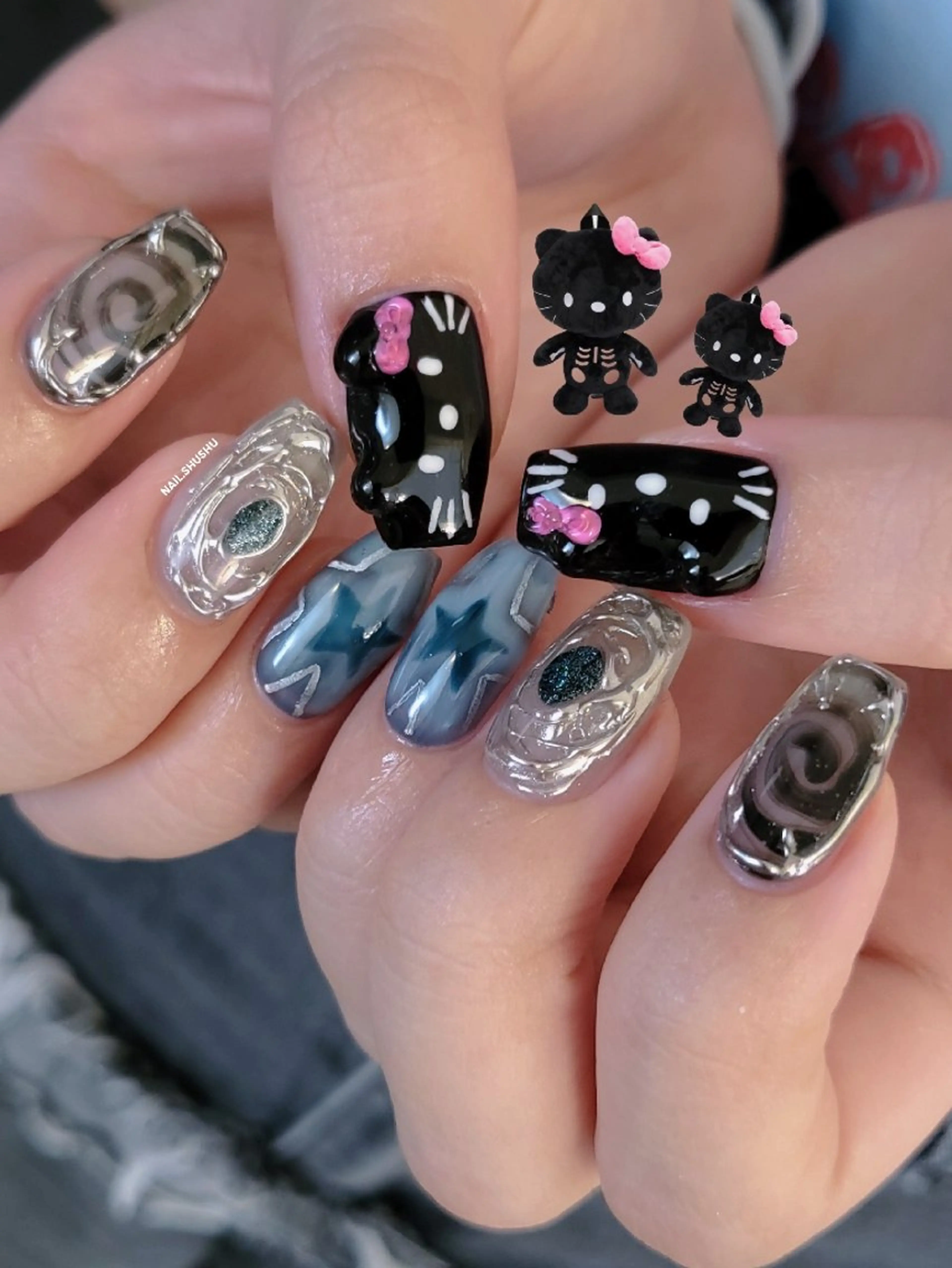 ネイル ハンドネイル 3dパーツ/流行り 👧shushu❤️のネイルデザイン