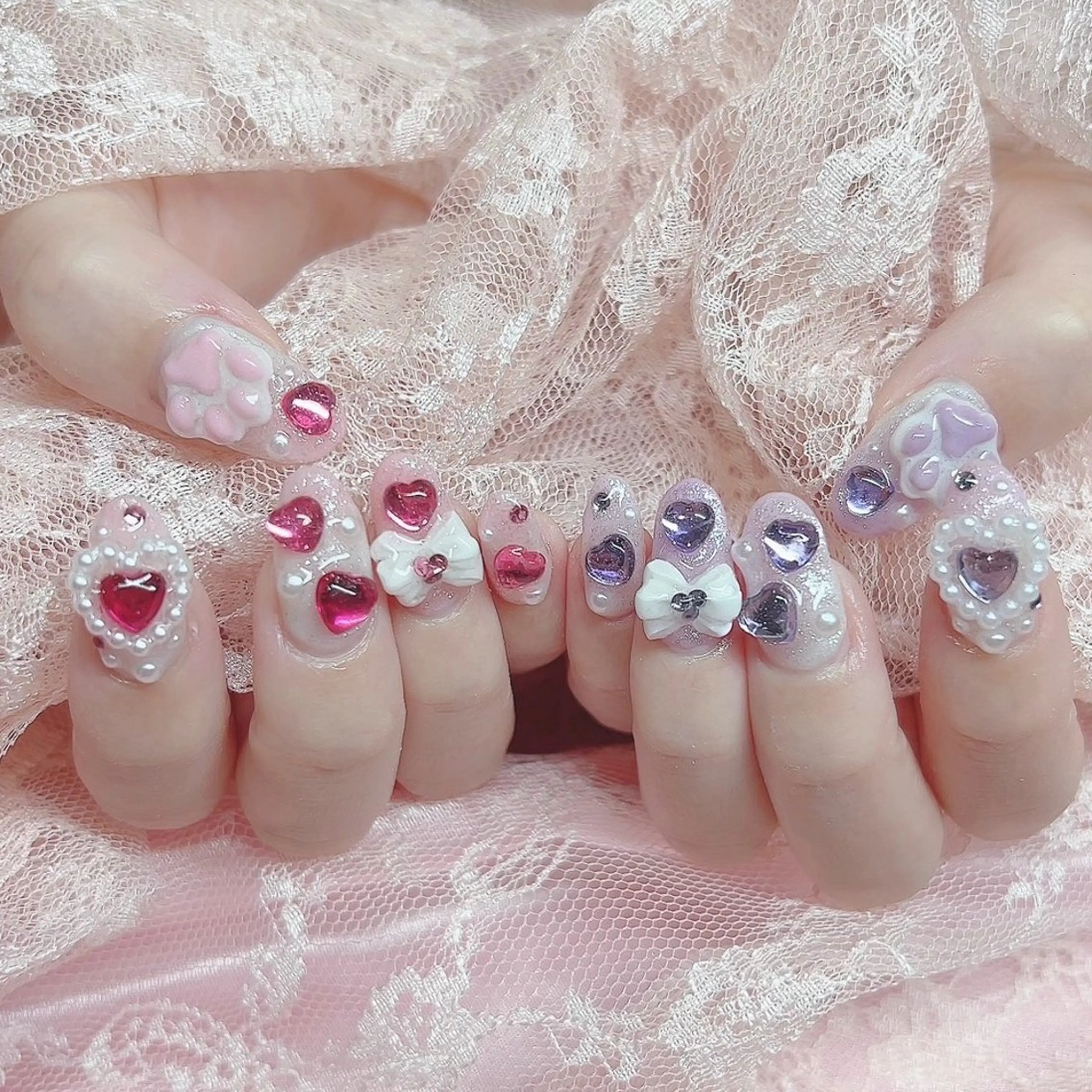 ネイル キラキラネイル 持ち込み ピンク ハンドネイル Nail lieNのネイルデザイン