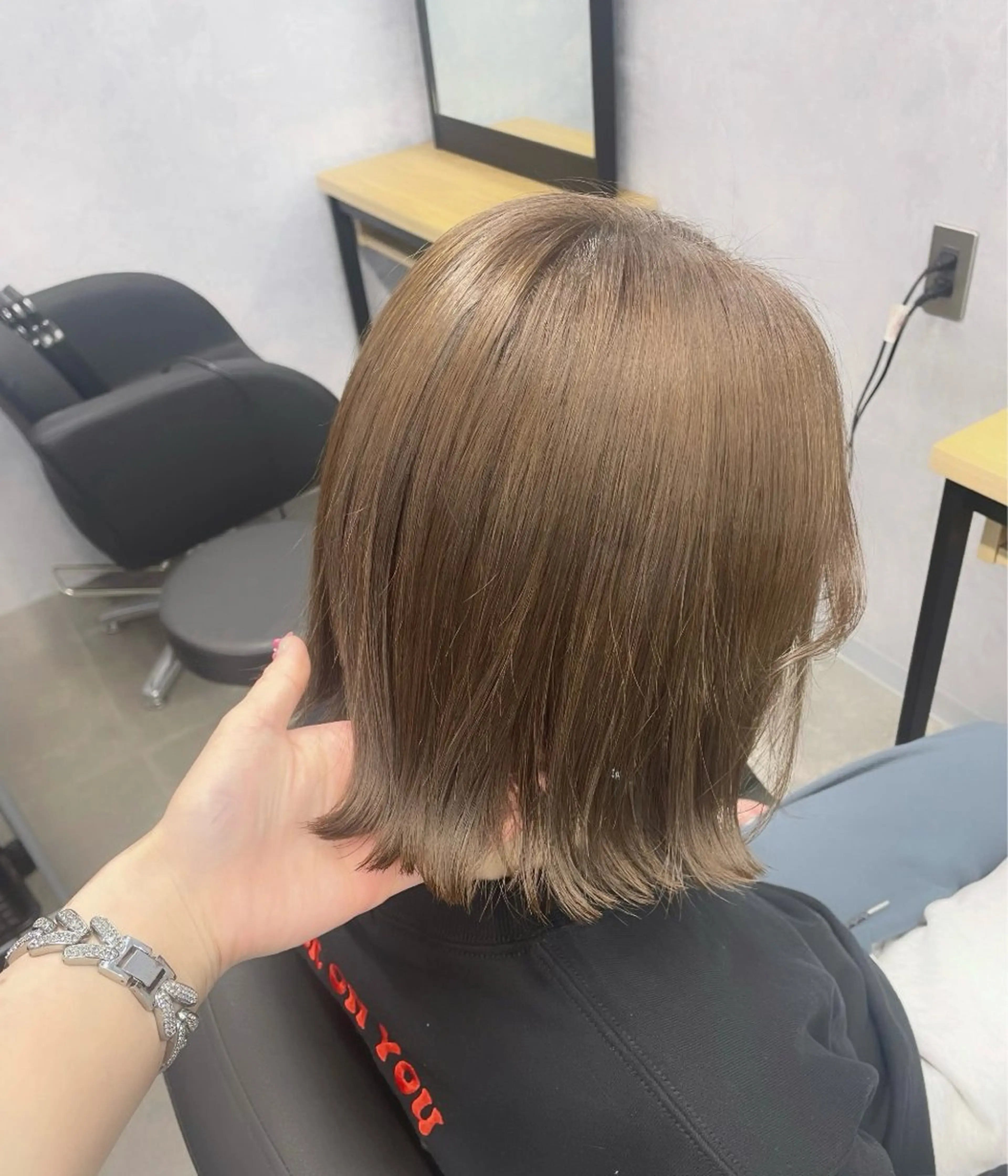 カラー ベージュカラー ボブ カット ヘアカラー 🪡 KIMU🪡🎀のヘアスタイル