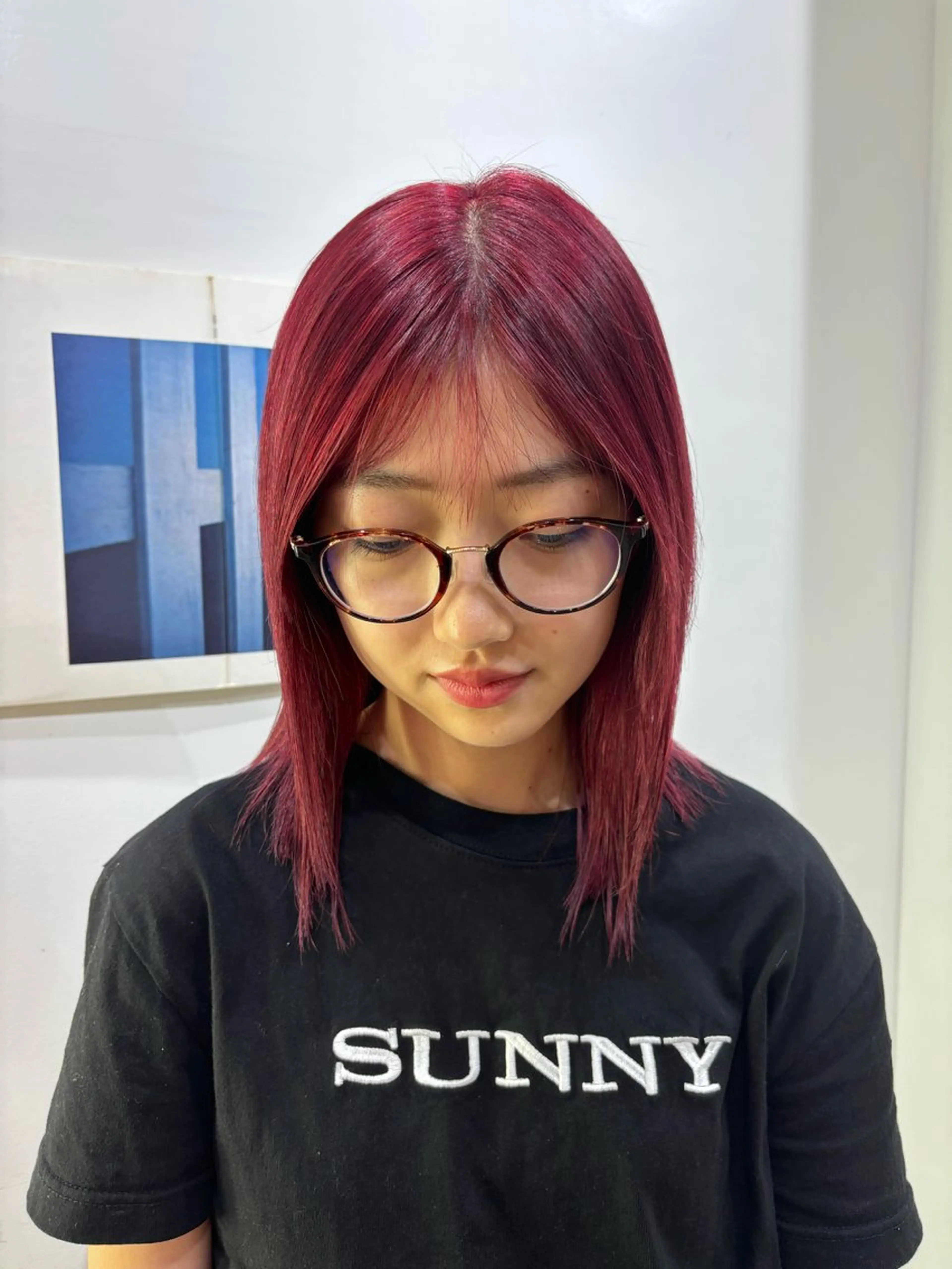 ミディアム カラー 抜け感レイヤー🎶 ハイトーン/りりのヘアスタイル