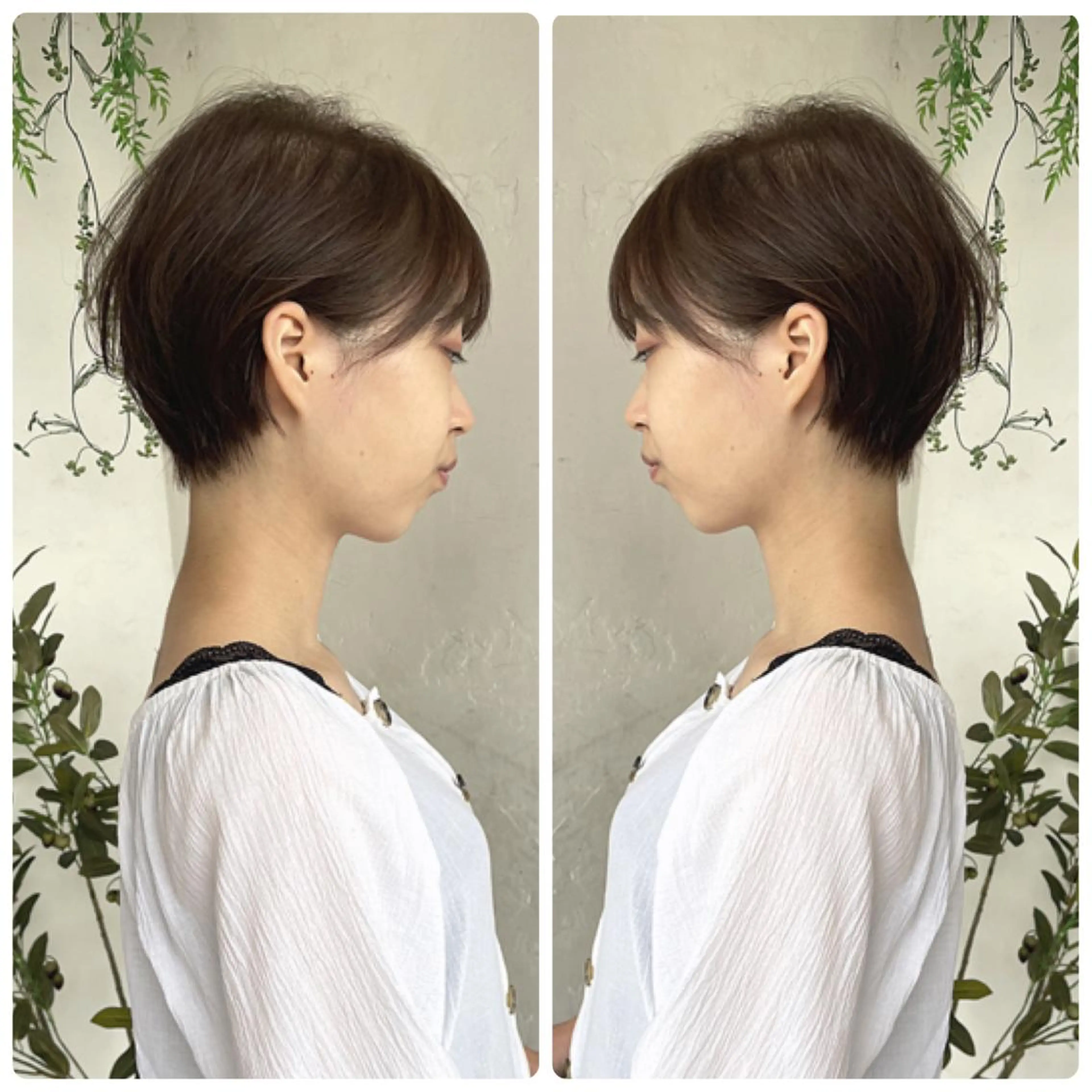 ショート カラー ショートボブ ハンサムショート 丸みショート デザインカラー ハイライトカラー カット ヘアカラー トリートメント 京都大人女性ショート 徒歩1分/秋山のヘアスタイル