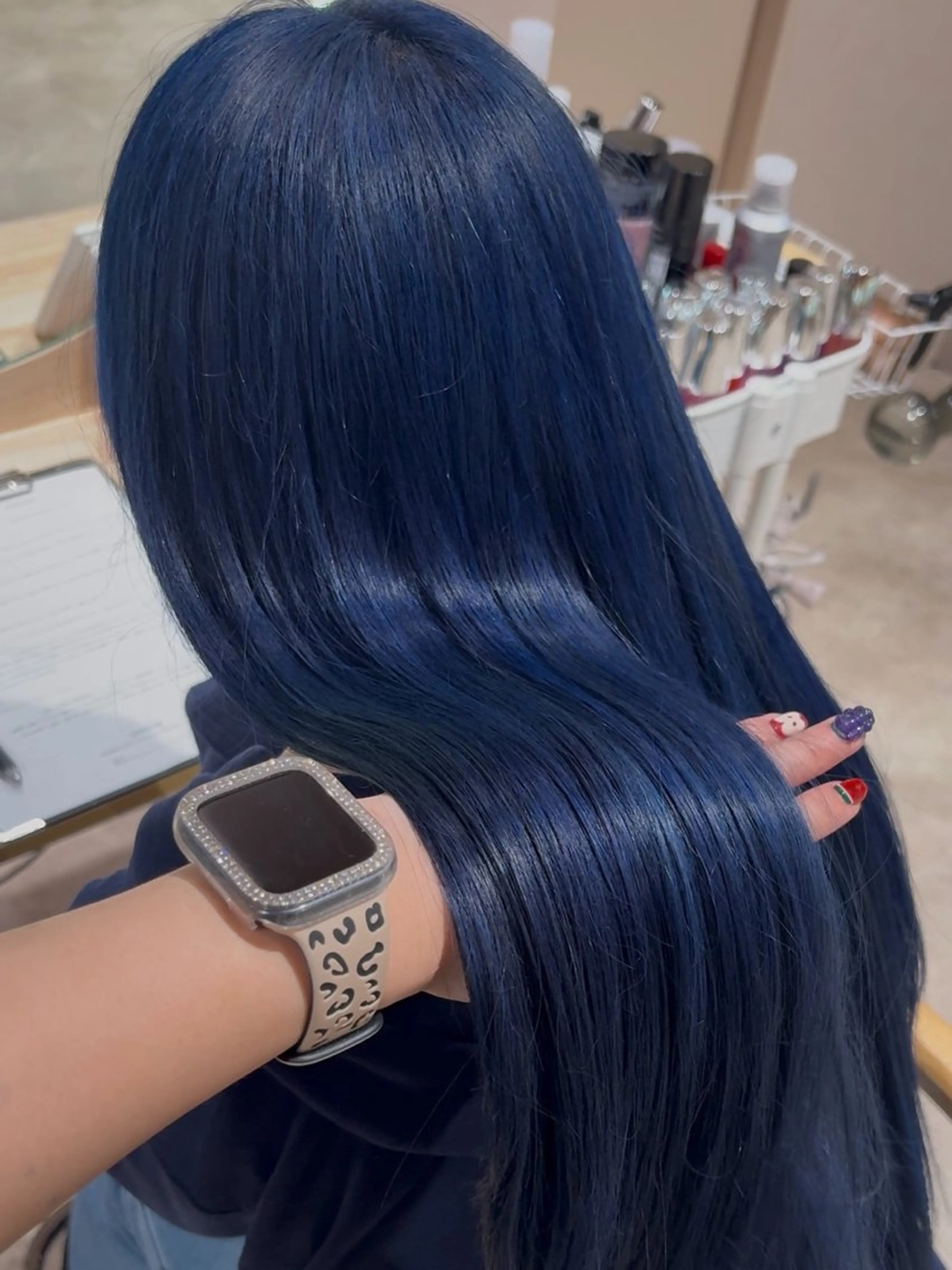 ロング カラー ブリーチ ブルーカラー ネイビーカラー ヘアカラー トリートメント 似合わせカット/ メンズ/ココネ⭐️のヘアスタイル