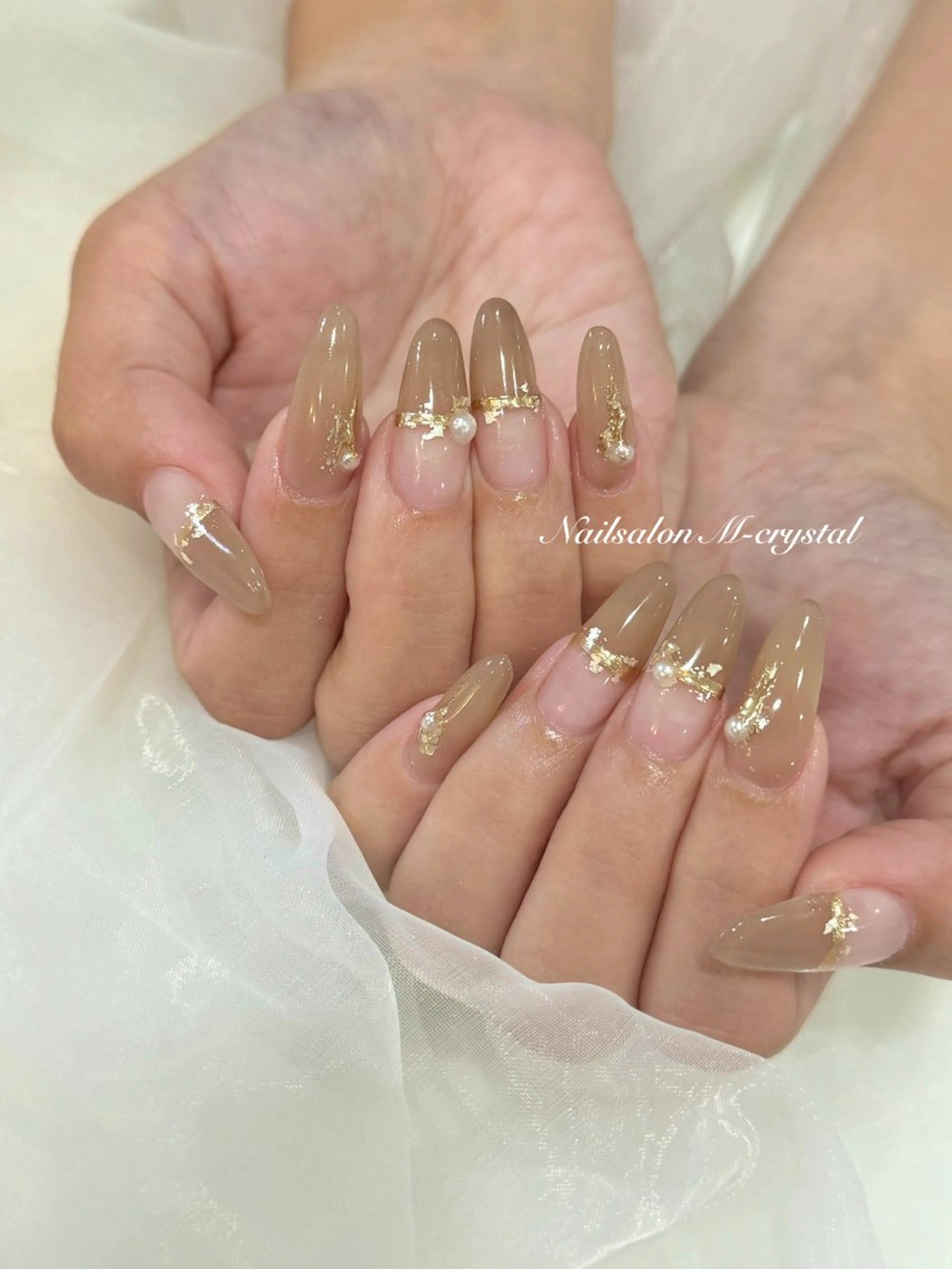 ロング ハンドネイル Nailsalon M-crystalのネイルデザイン