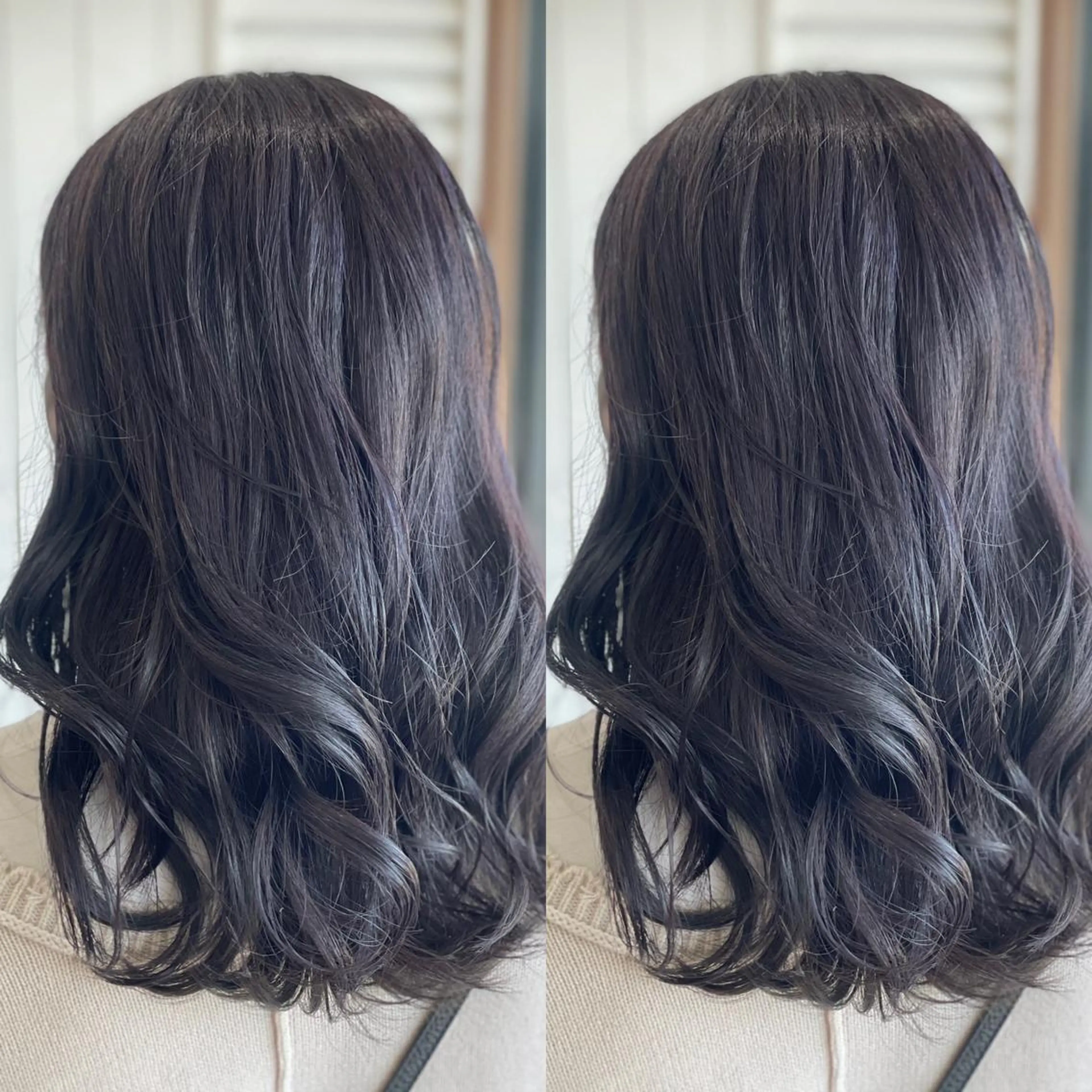 セミロング カラー ブルーカラー ハイライトカラー ラベンダーカラー ハイライト Snaly カラー特化ページのヘアスタイル