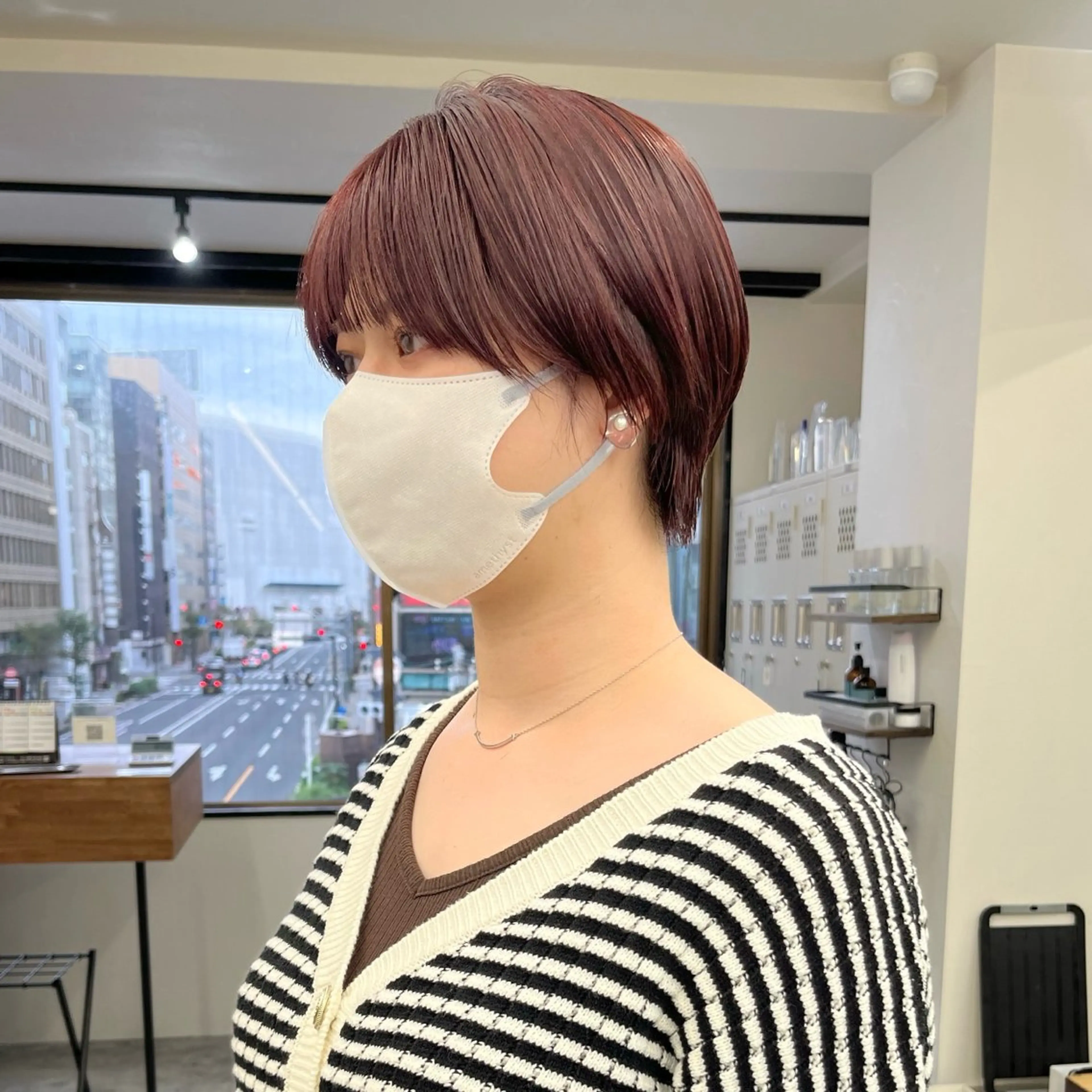 ショート カラー ブリーチ ブリーチなしカラー レッドカラー ボブ 髪質改善 カット ヘアカラー トリートメント 初めてのショート お任せください✂️のヘアスタイル