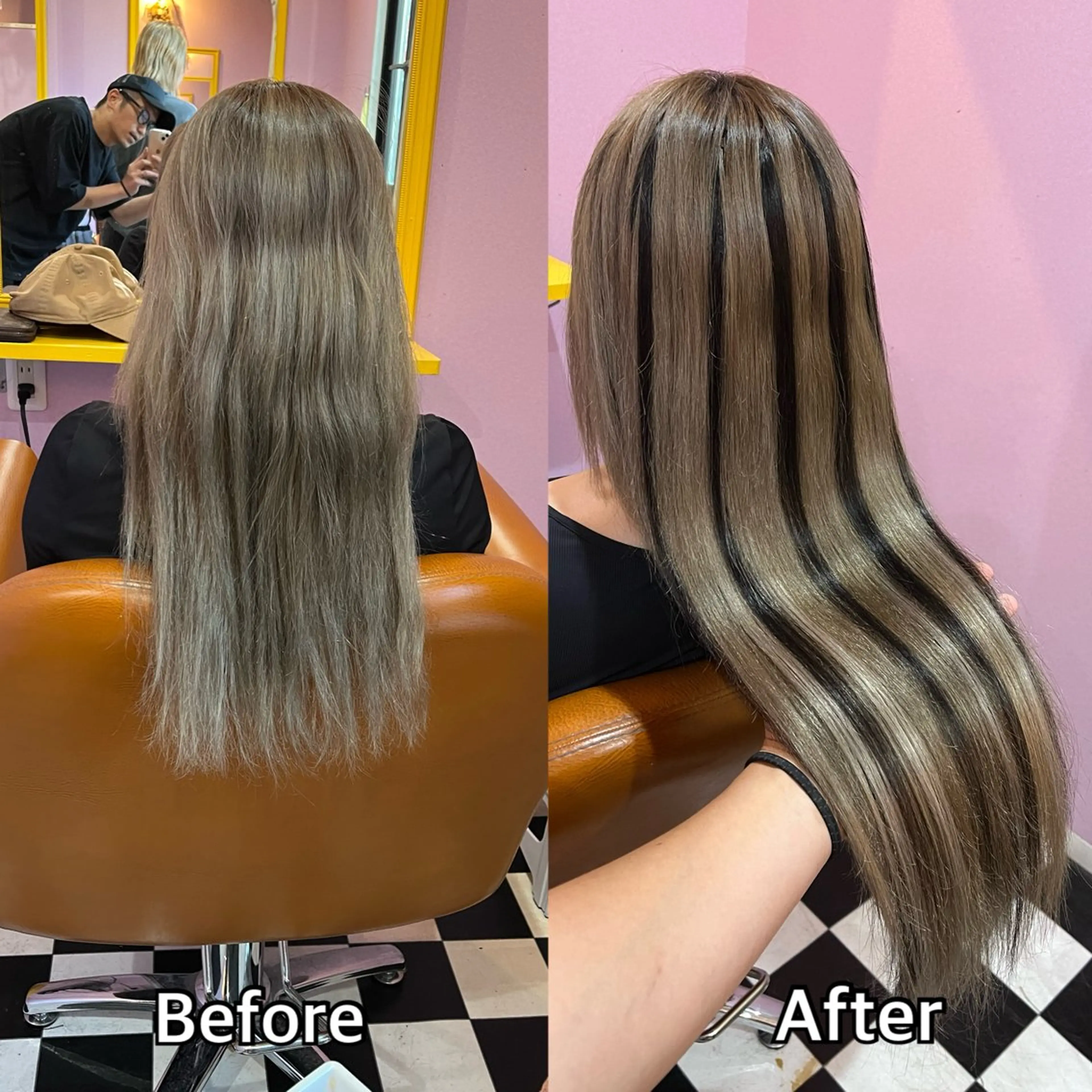 ロング シール＋ちび編み込み エクステ梅田🐨のヘアスタイル