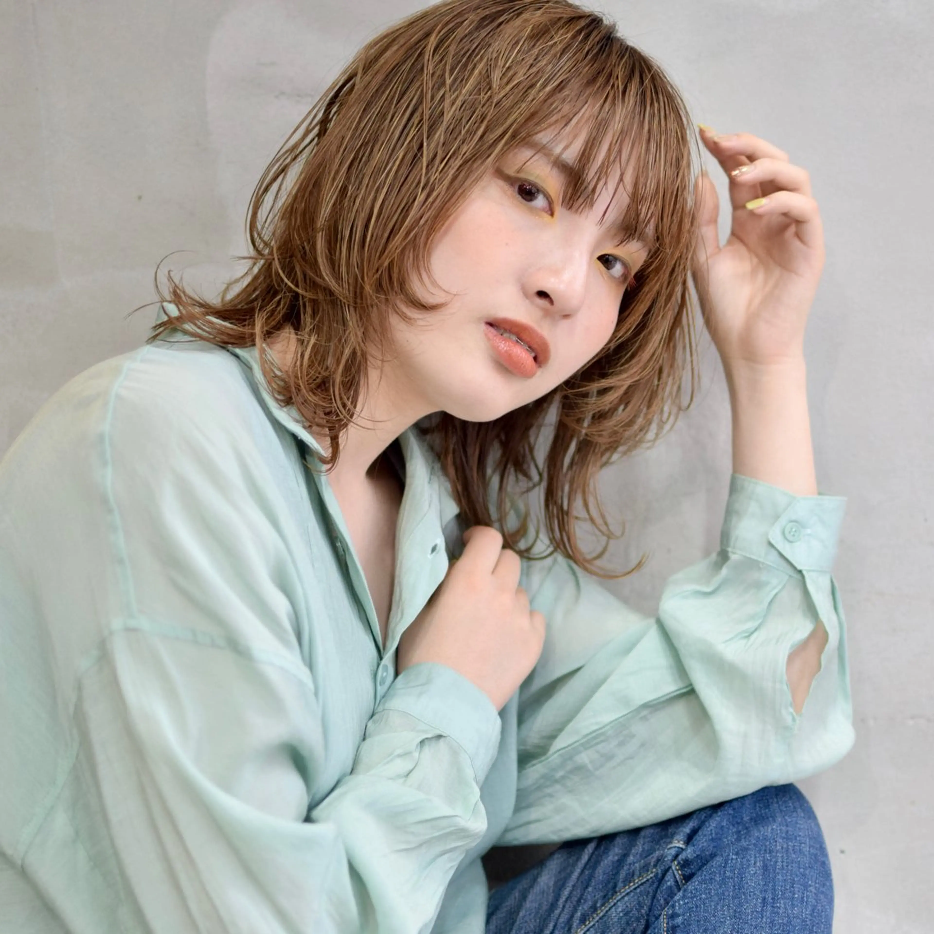 セミロング カラー イルミナカラー トリートメント SALOWIN武蔵小杉所属・クスノキ ヤスタカのヘアスタイル