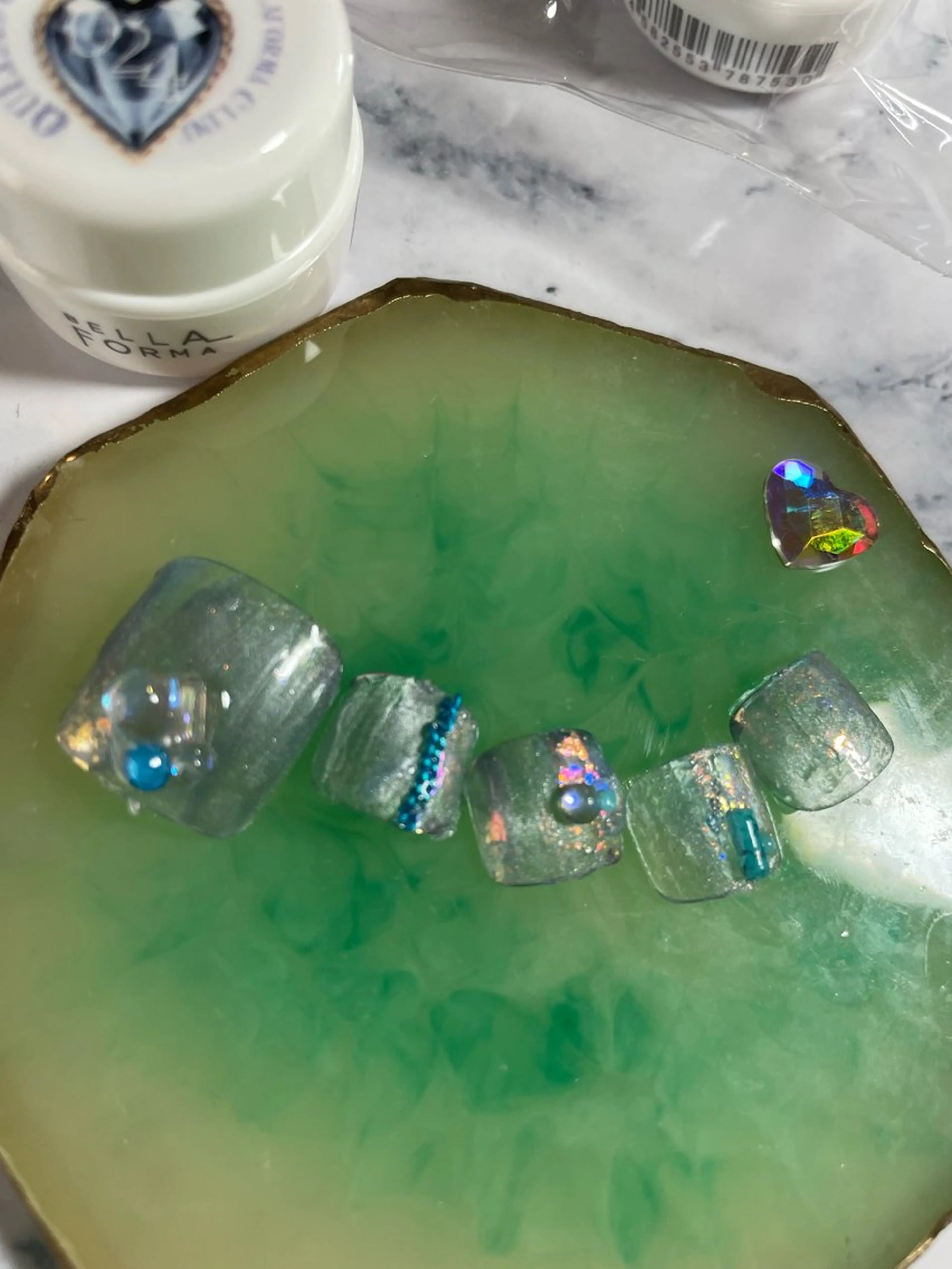 ネイル ブルー フットネイル マグネットネイル NAIL★M 真紀のネイルデザイン