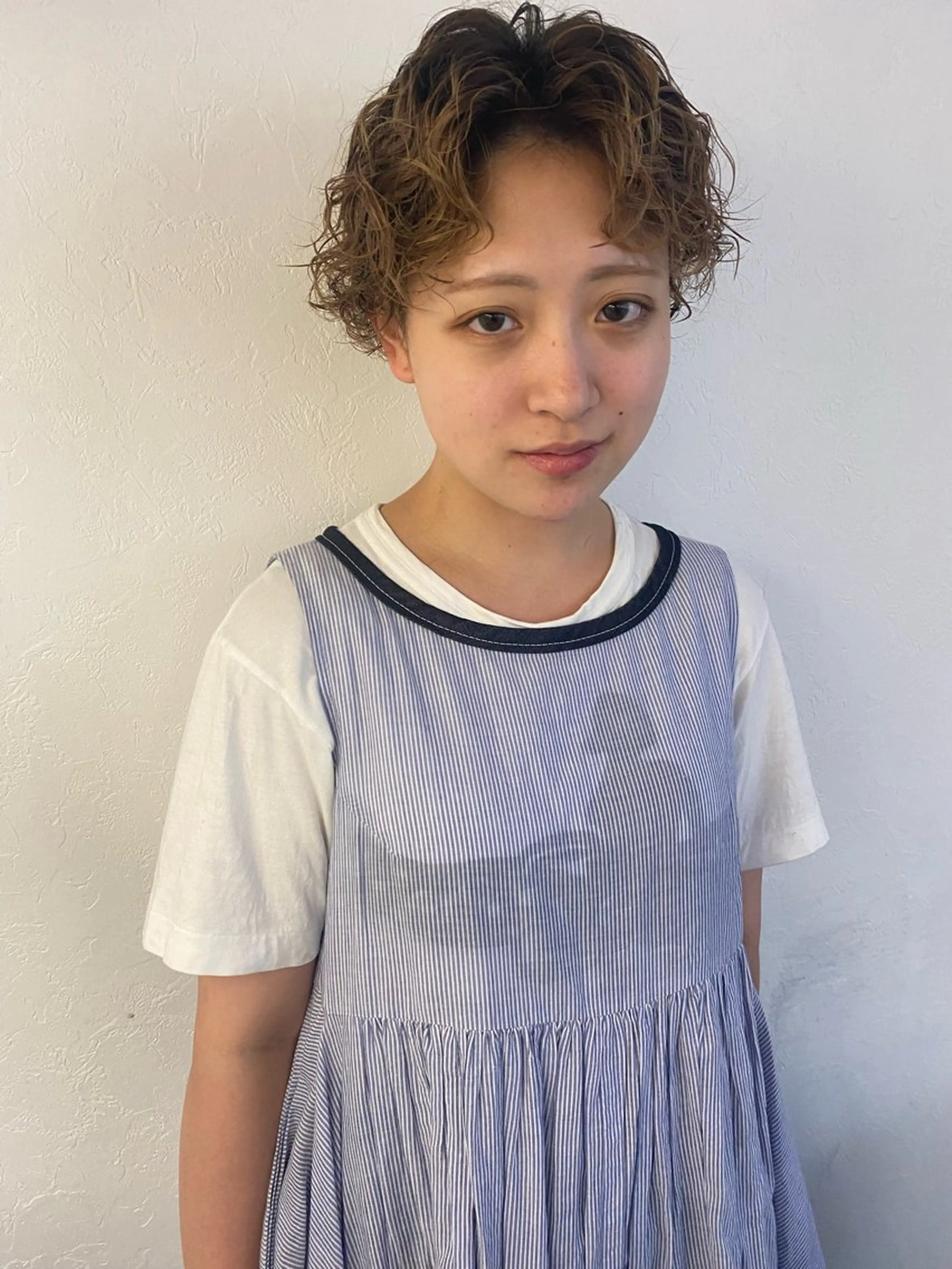 ショート カラー パーマ カット ヘアカラー パーマ トリートメント 森貴裕/ベージュ/ パーマ/オリーブのヘアスタイル