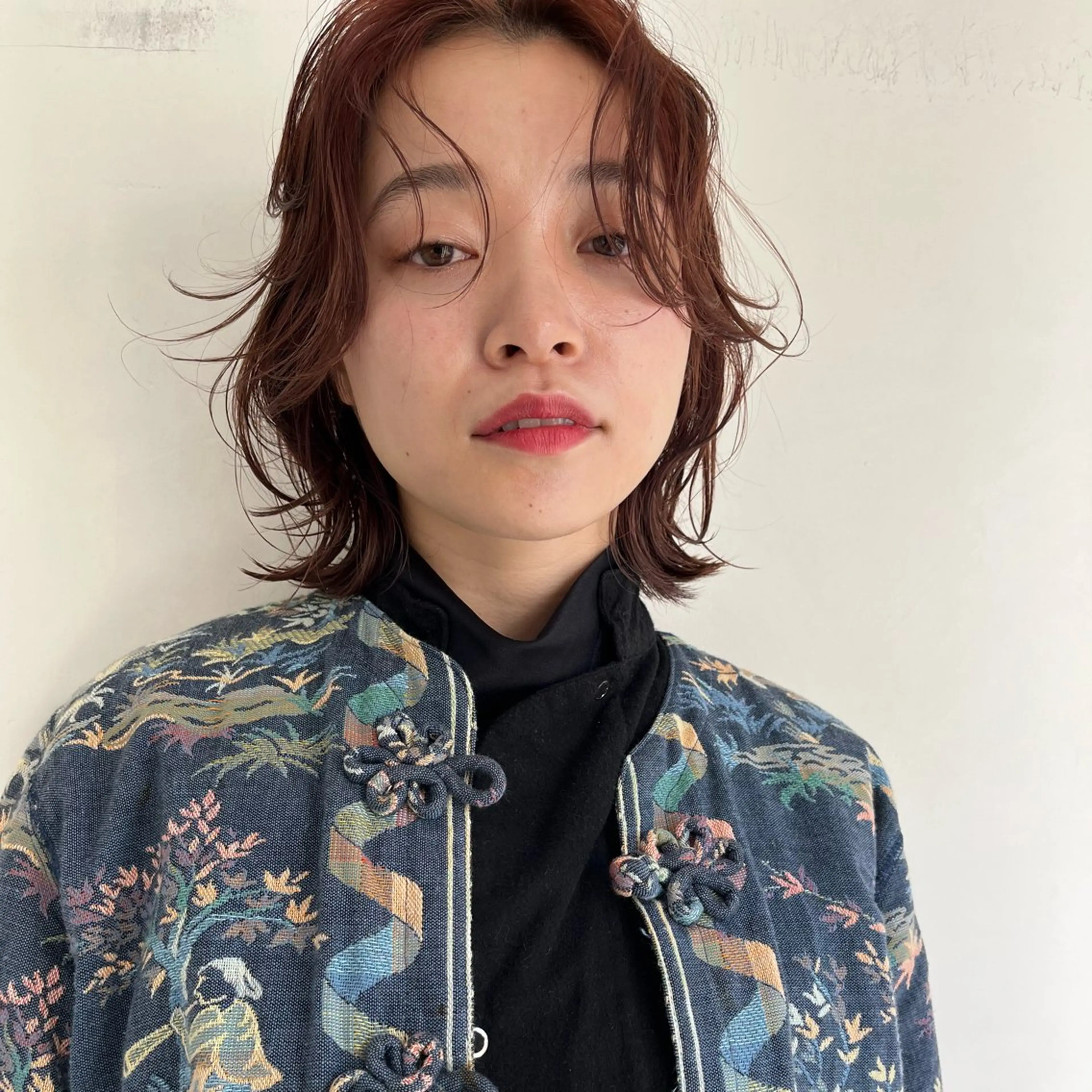 ミディアム カラー アプリコットブラウン ブラウンカラー オレンジ ピンクカラー 🧸メンズカット 🧸conatsuのヘアスタイル