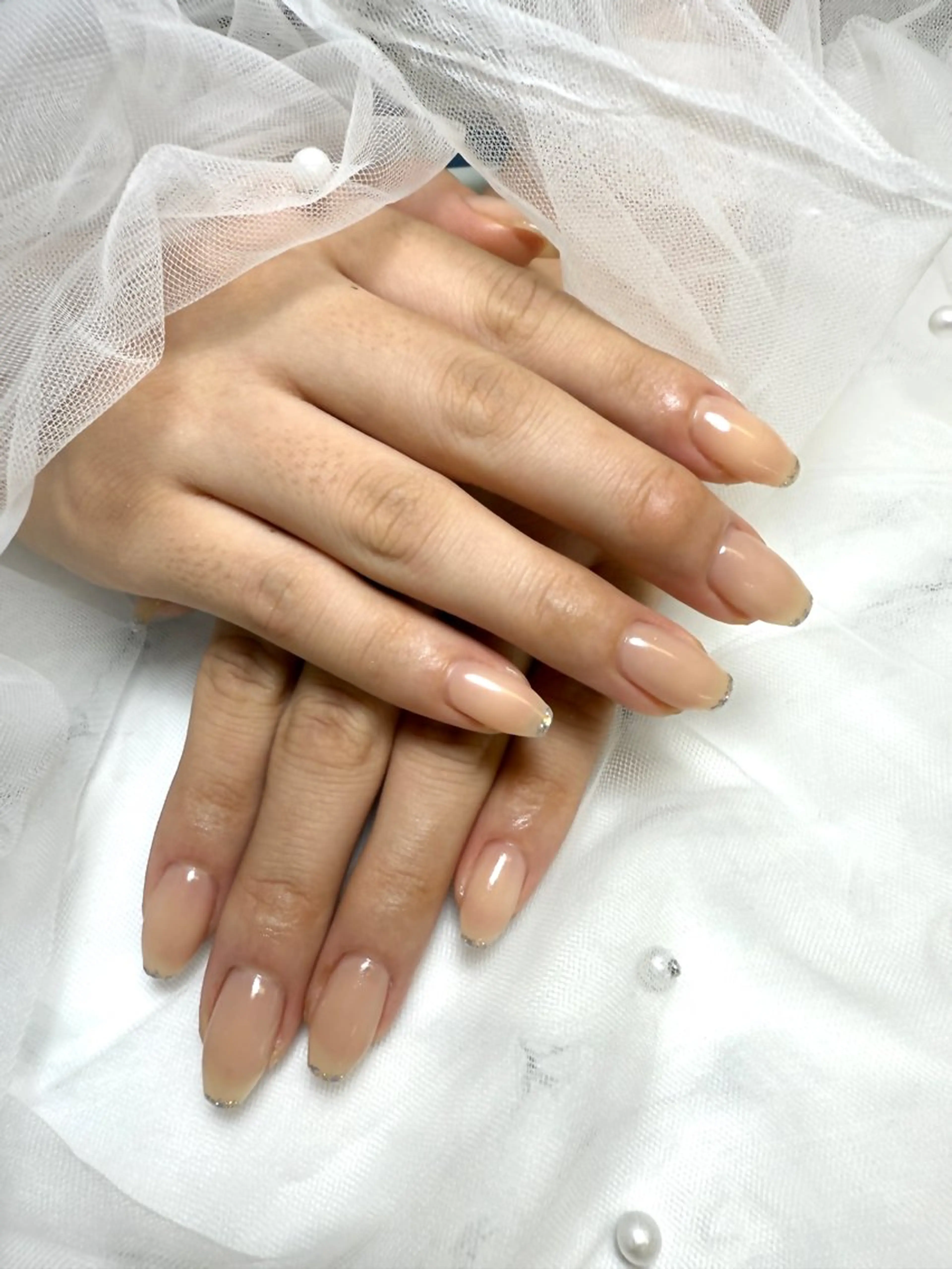 ワンカラー➕先端ラメライン🩷オフあり🩷の写真