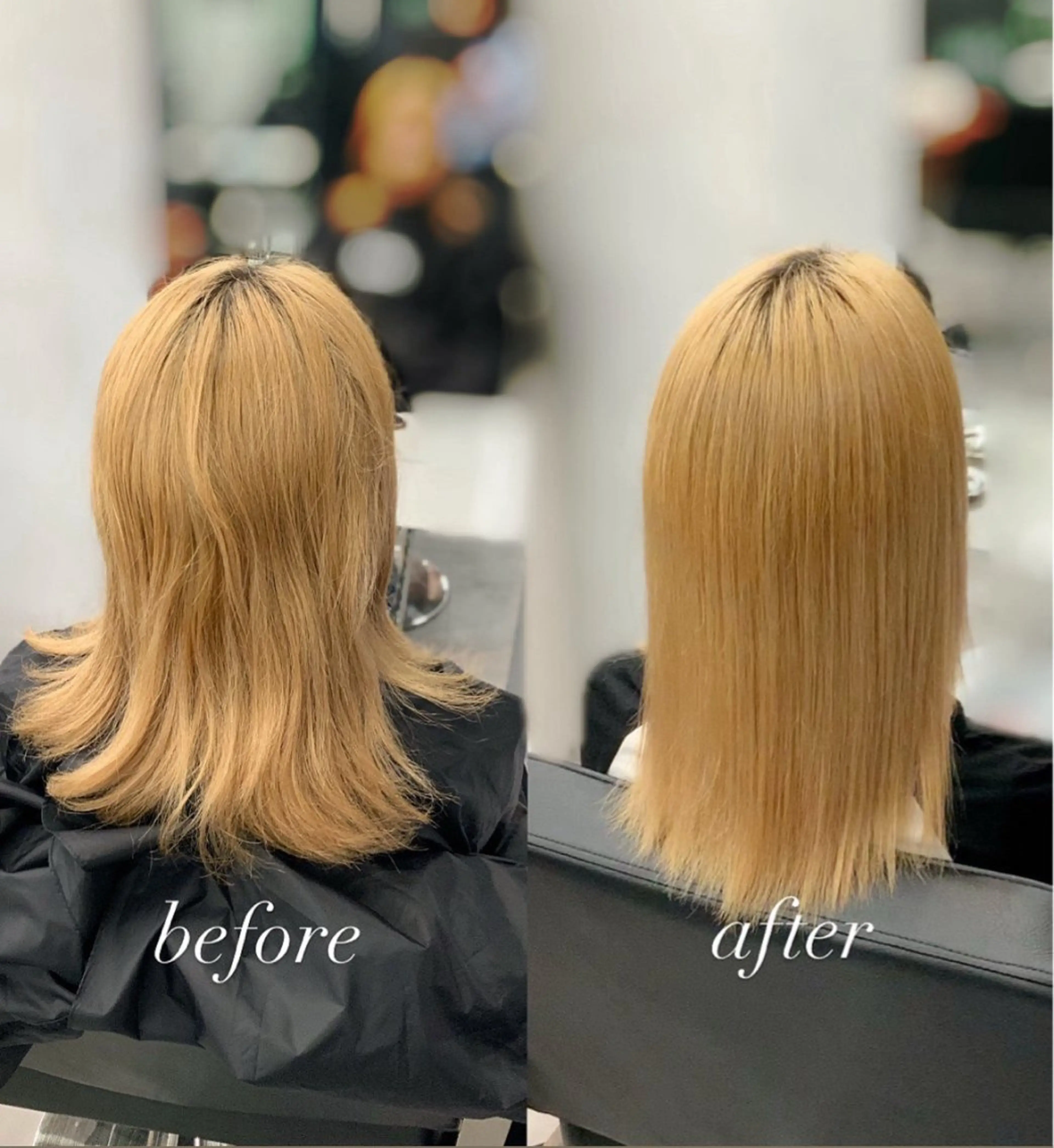 ミディアム パーマ 縮毛矯正 酸性ストレート ストレートパーマ 縮毛矯正 ブリーチ矯正/ ブリーチ特化mikaのヘアスタイル