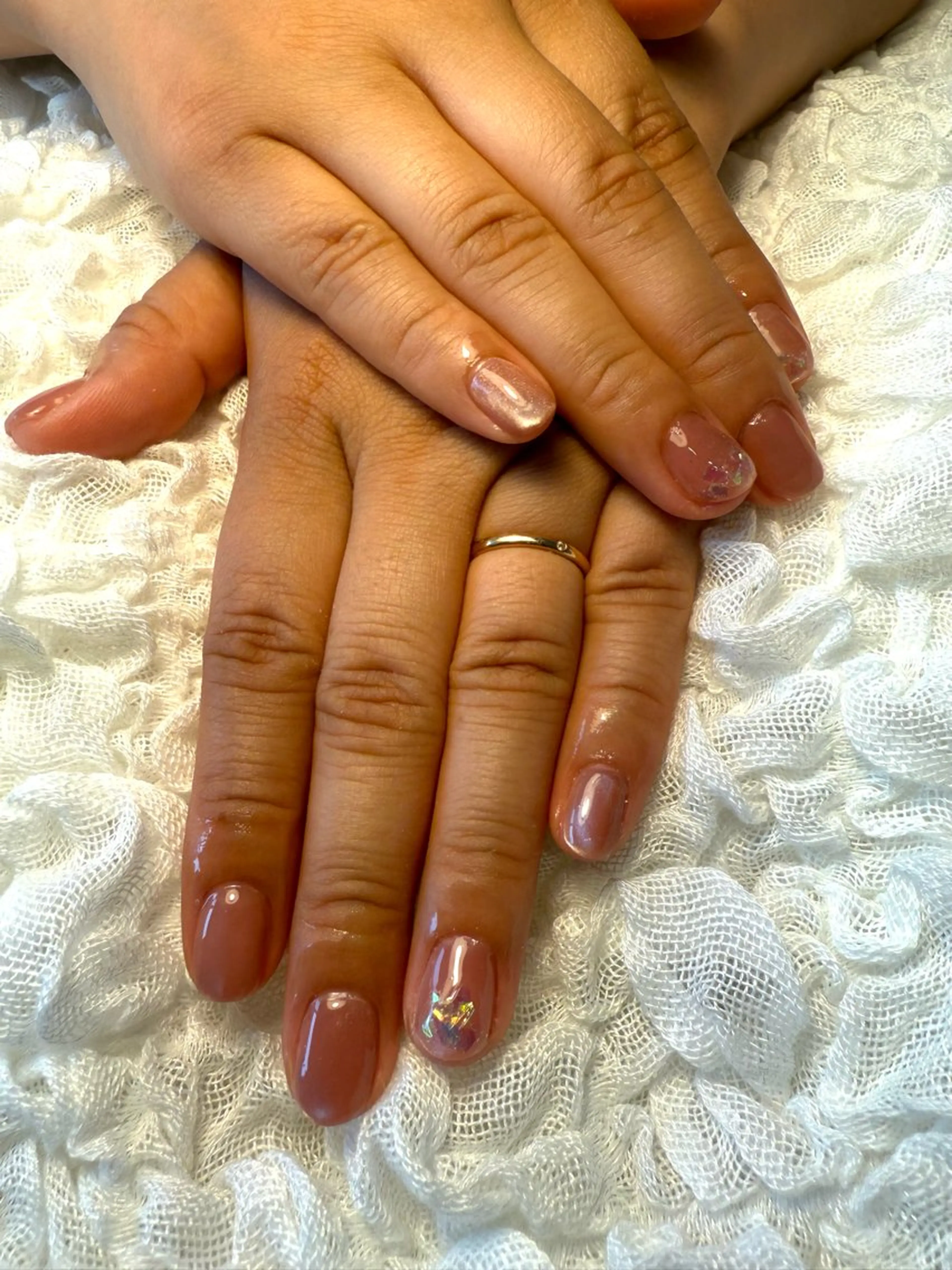 ネイル ラメ(グリッター) マグネットネイル オフィスネイル ピンク シンプルネイル nail salon Estelleのネイルデザイン