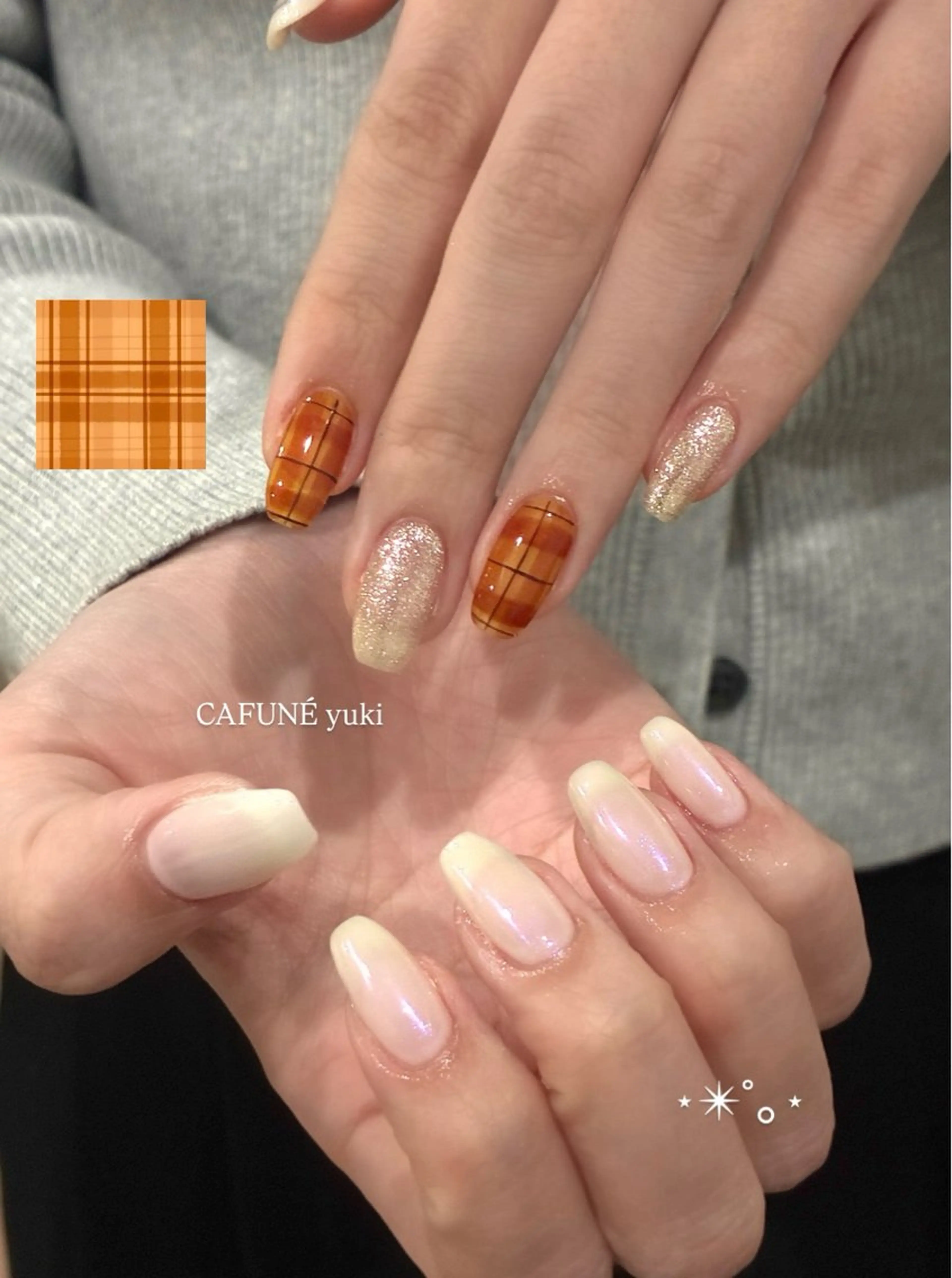 ネイル ハンドネイル CAFUNÉ tokyo所属・☾ ໋CAFUNE yuki︎︎𓂃⟡のネイルデザイン