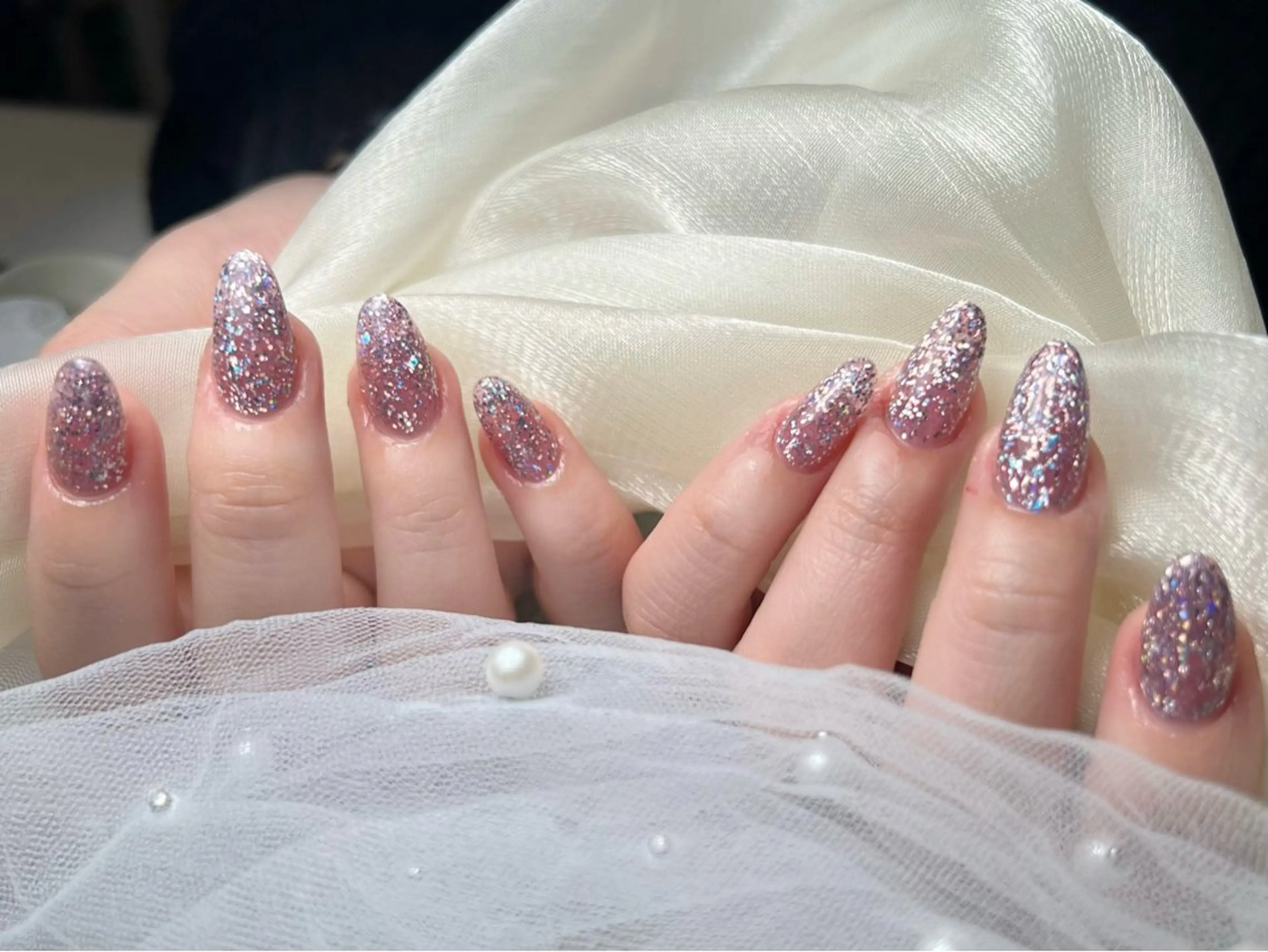 ネイル 長さ出し フレンチネイル ジェルネイル ガラスフレンチ 韓国ネイル ハンドネイル ハンドケア HD Studioのネイルデザイン