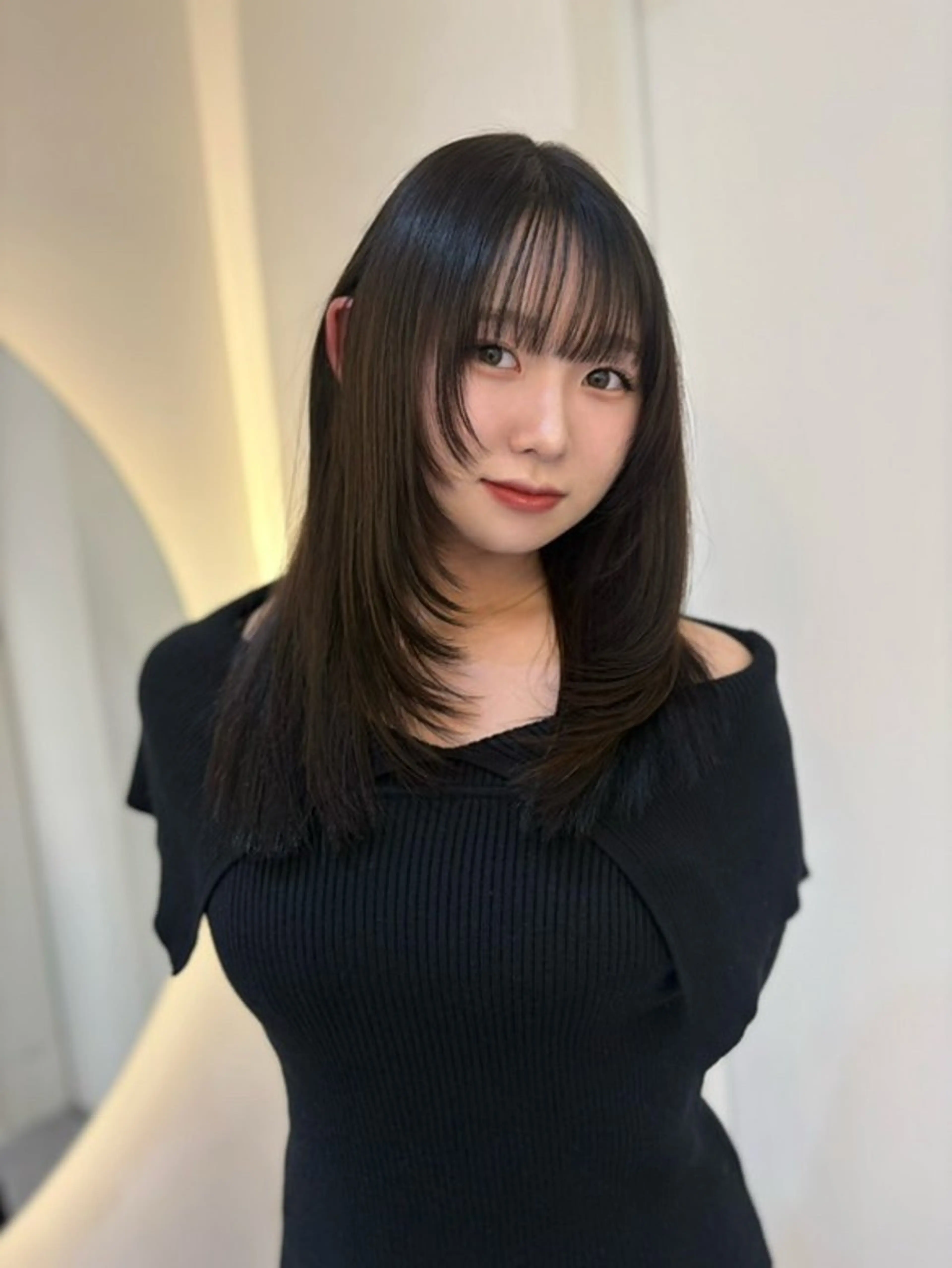 セミロング レイヤーカット カット nok所属・レイヤー/ベージュ/ どますず🌺のヘアスタイル