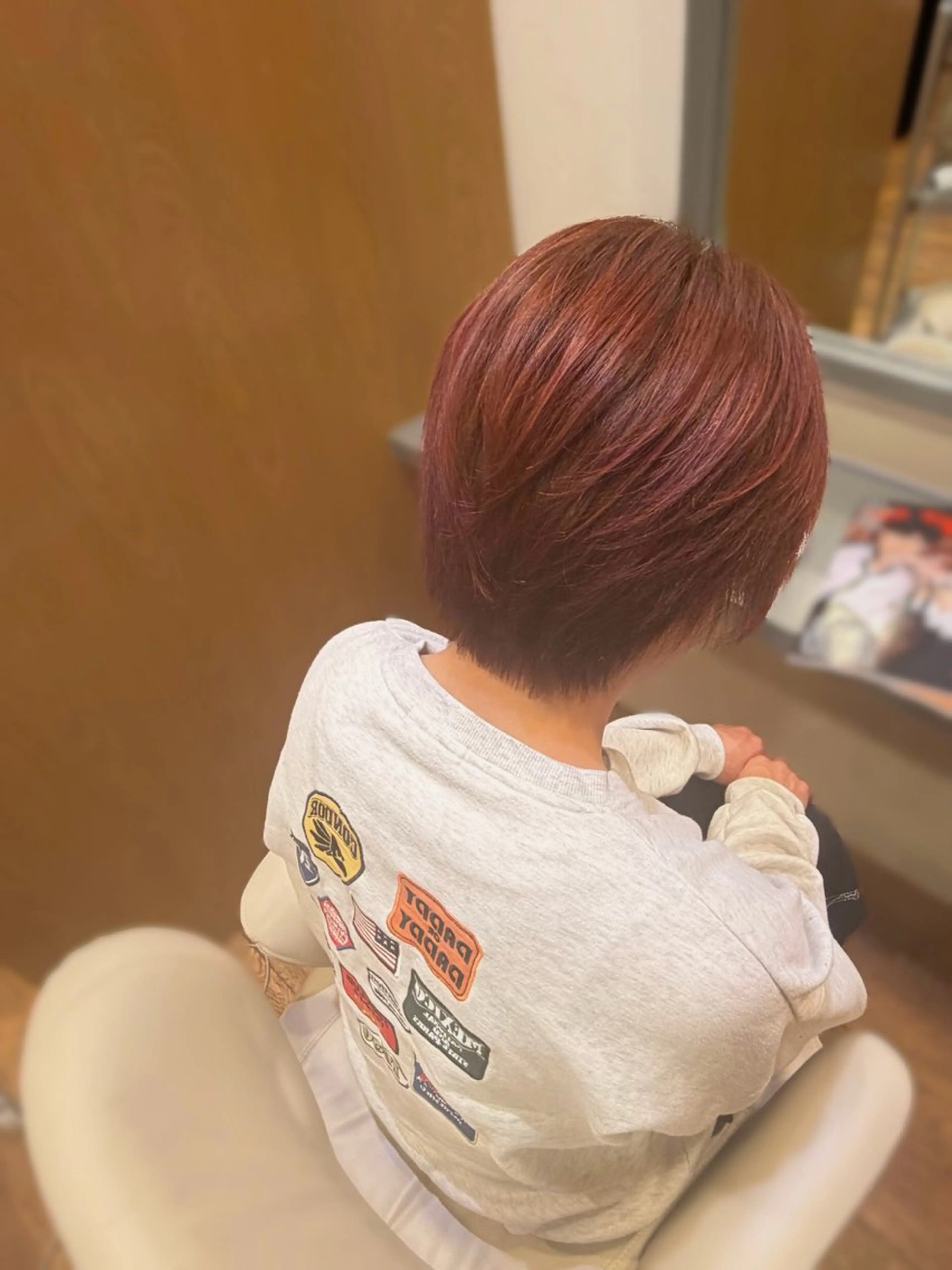 ショート カラー ヘアカラー トリートメント 朝野 美華/暖色カラーのヘアスタイル