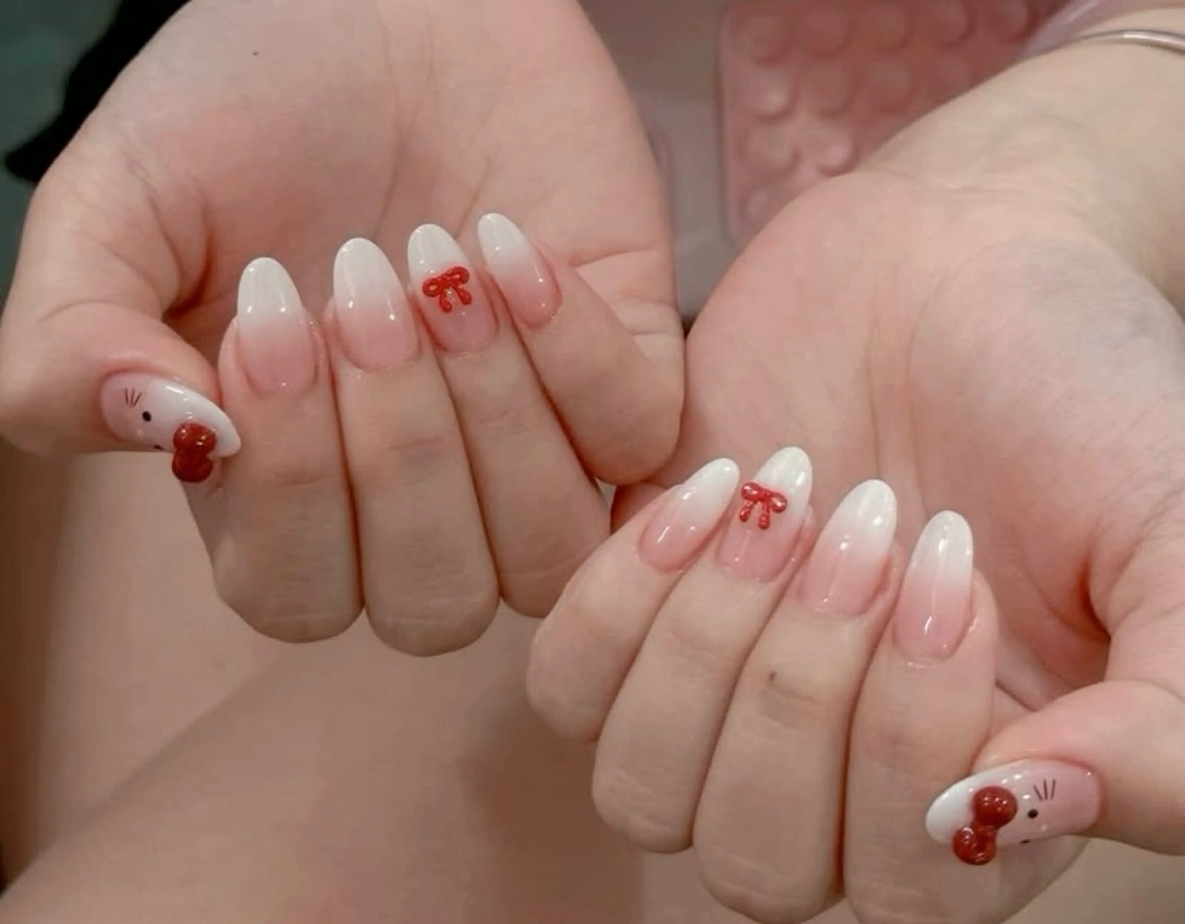 ネイル オーロラネイル チークネイル フレンチネイル 韓国ネイル マグネットネイル Hana ハナのネイルデザイン