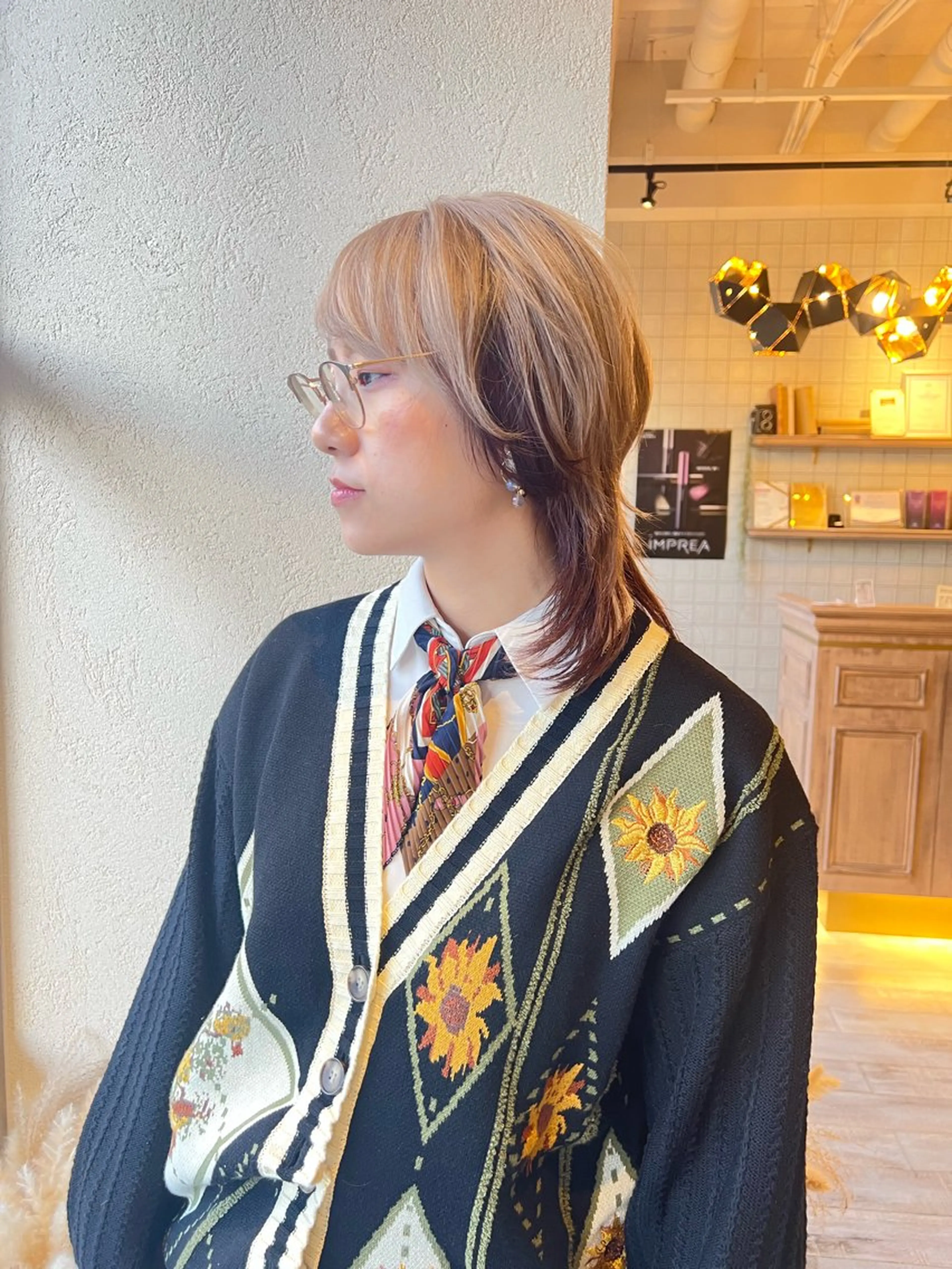 ミディアム カラー ヘアカラー Aya/四条烏丸/ インナーカラーのヘアスタイル