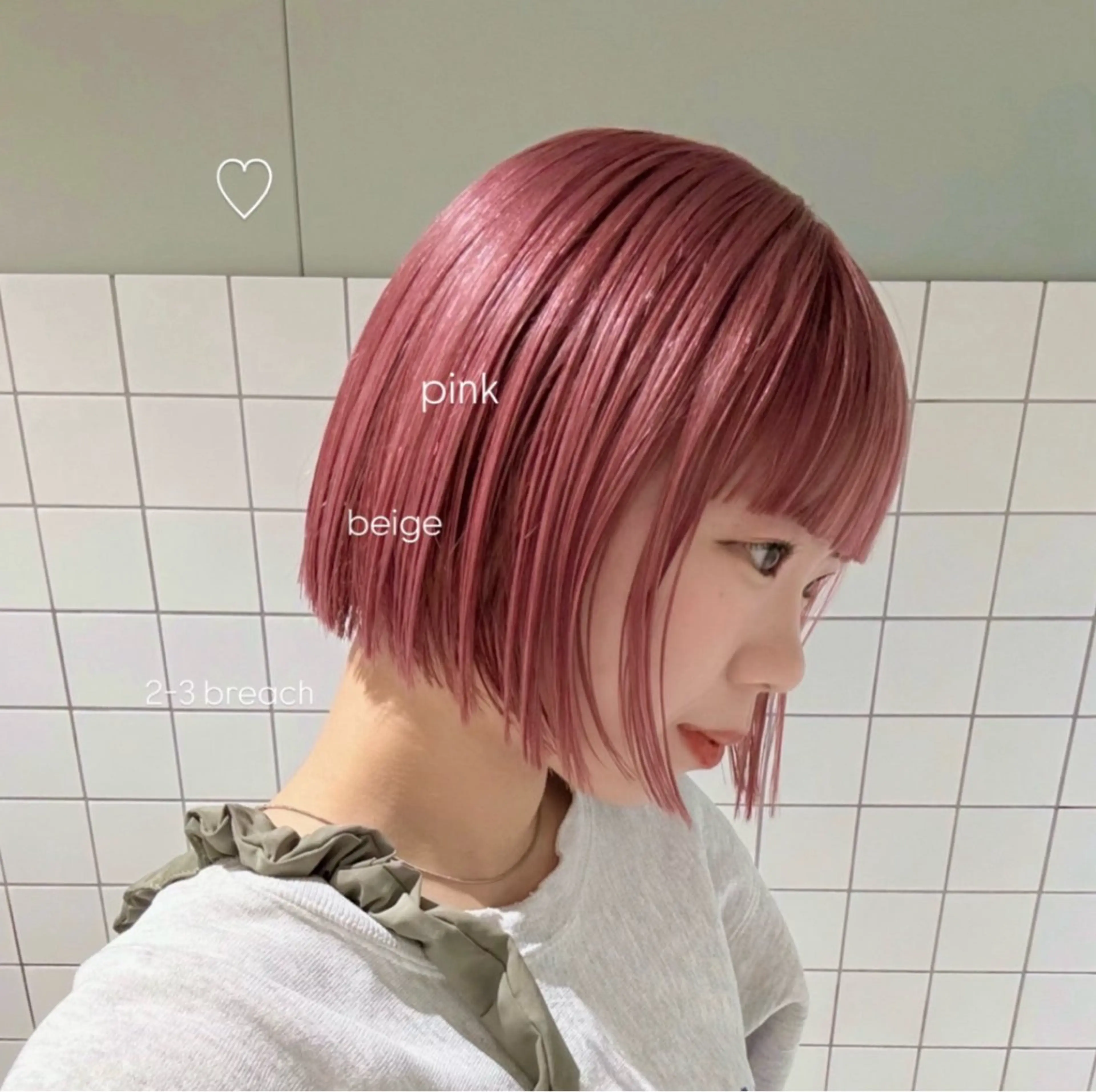 ショート カラー ベージュカラー ブリーチ ピンクカラー ピンクベージュ 暖色/ブリーチカラー 🍊 yu-na.のヘアスタイル