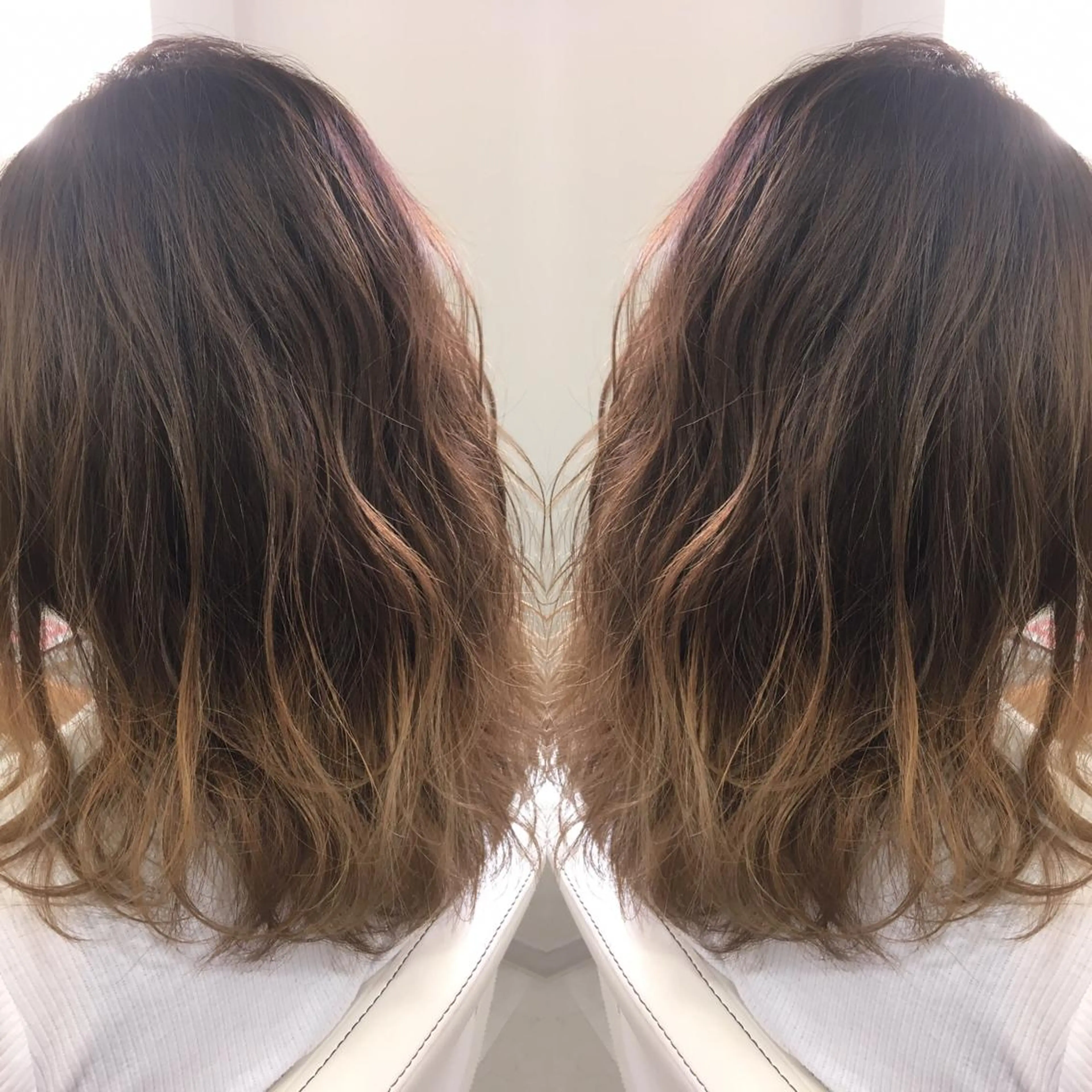 ミディアム セミロング ロング カラー 髪質改善 中川　翔のヘアスタイル