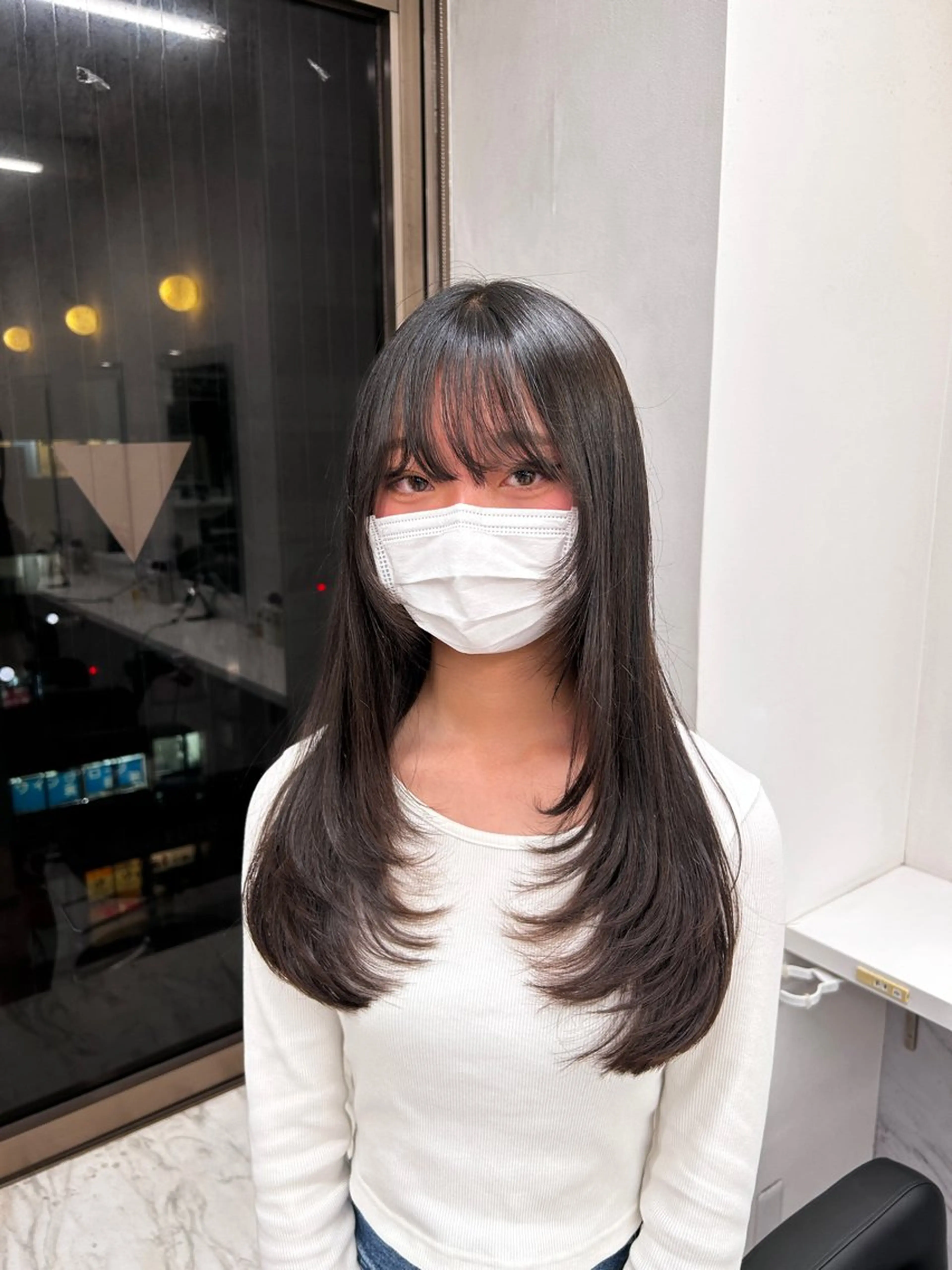 ロング 🥯縮毛/レイヤー/ ベージュヘア🥯のヘアスタイル